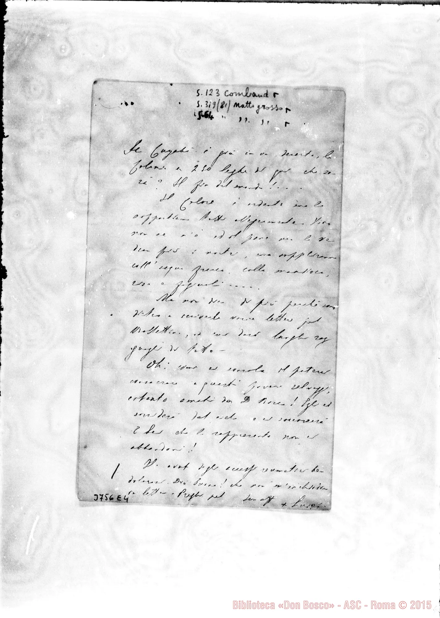 Fotogramma E 4 — « « Cuyabá, 8-07-1894 Autogr. Rua