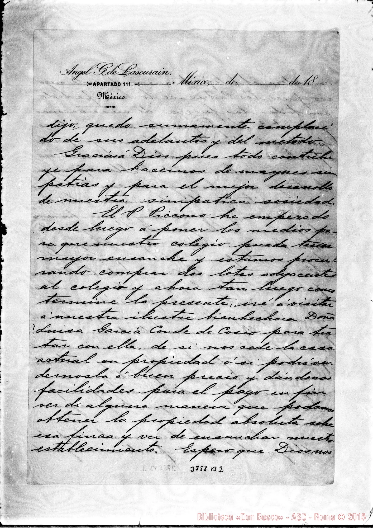 Fotogramma B 2 — « « México, 11-12-1892 Autogr. Rua
