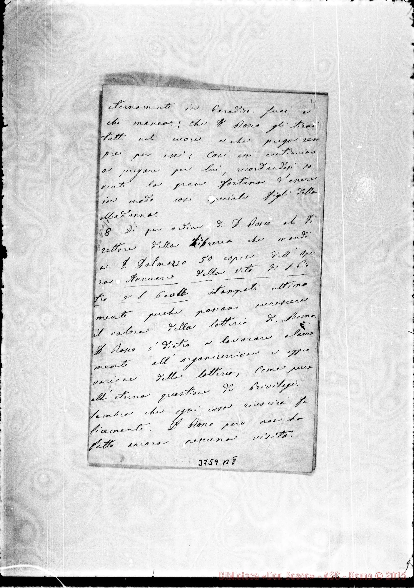 Fotogramma B 8 — « « « Roma, 16-04-1884 Autogr. Rua