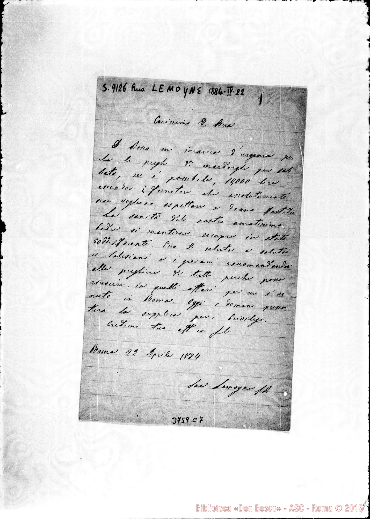 Fotogramma C 7 — « « « Roma, 22-04-1884