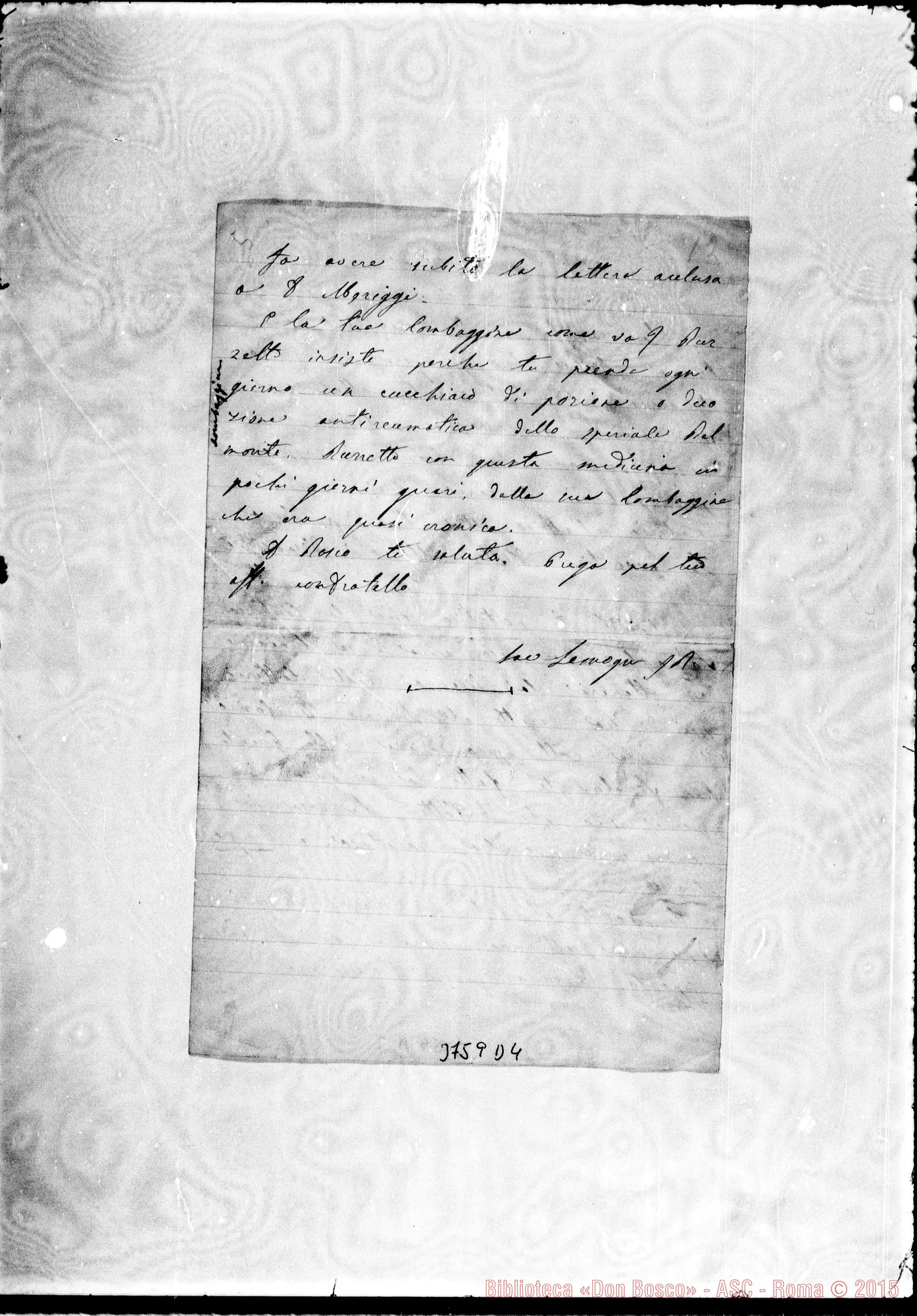 Fotogramma D 4 — « « « Roma, 5-05-1884 Autogr. Rua