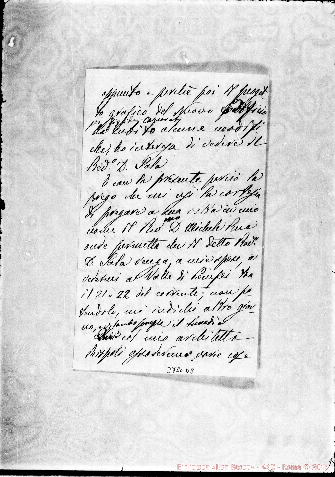 Fotogramma D 8 — « « Valle di Pompei, 13-06-1892 All. progetto di convenzione
