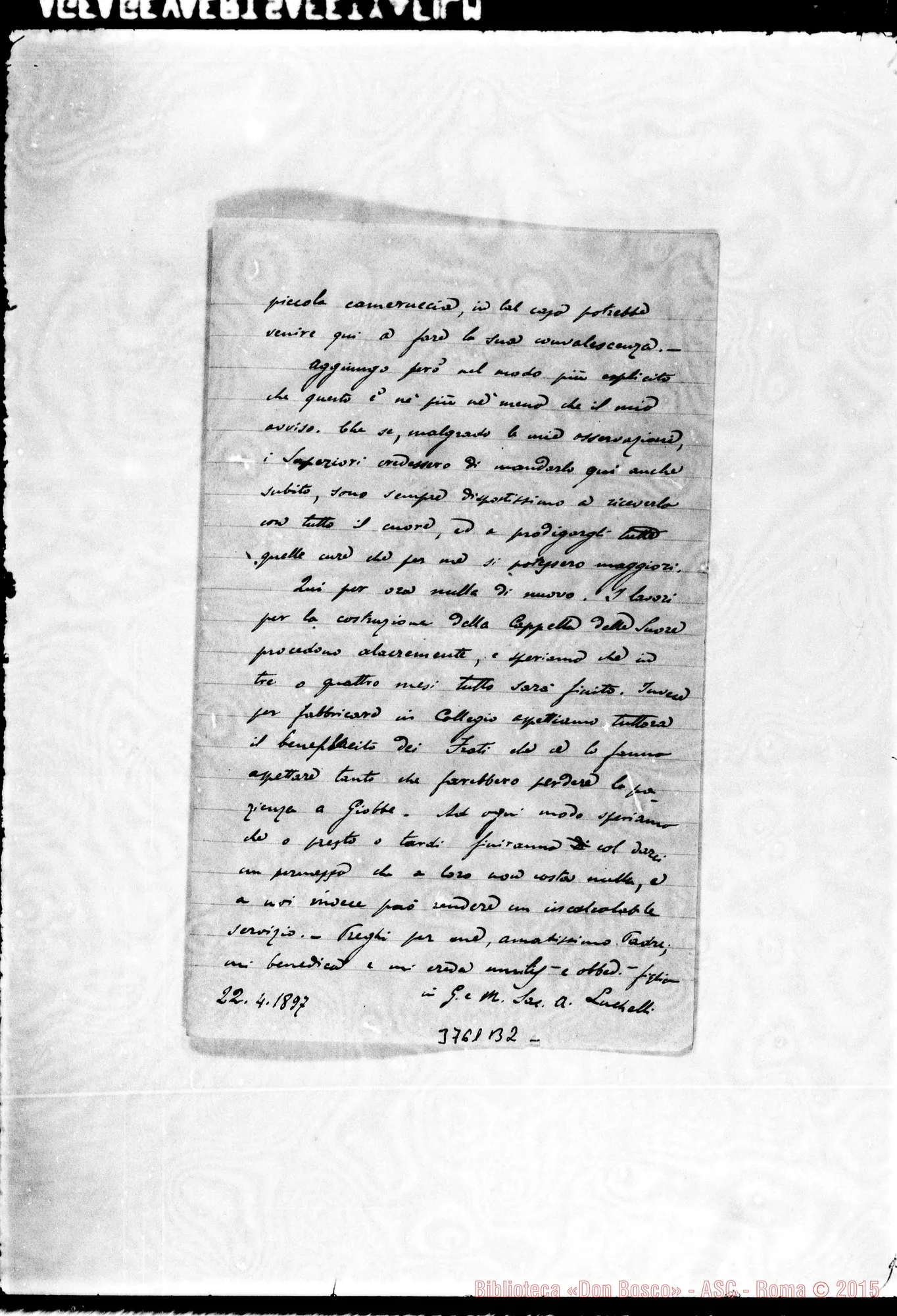 Fotogramma B 2 — Luchelli Alessandro, SDB s.l., 22-04-1897 Autogr. Rua