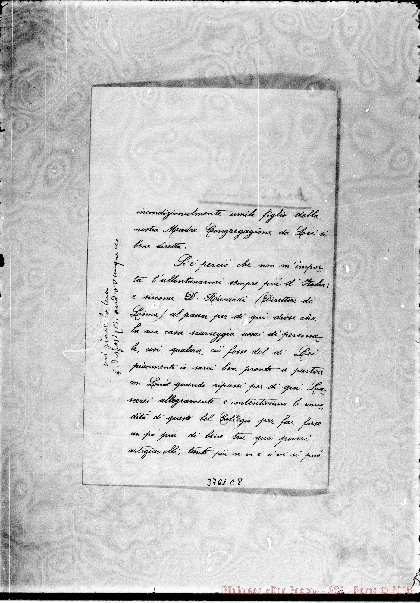 Fotogramma C 8 — Macchi Innocente, ch. Caracas, 11-06-1899 Autogr. Rua