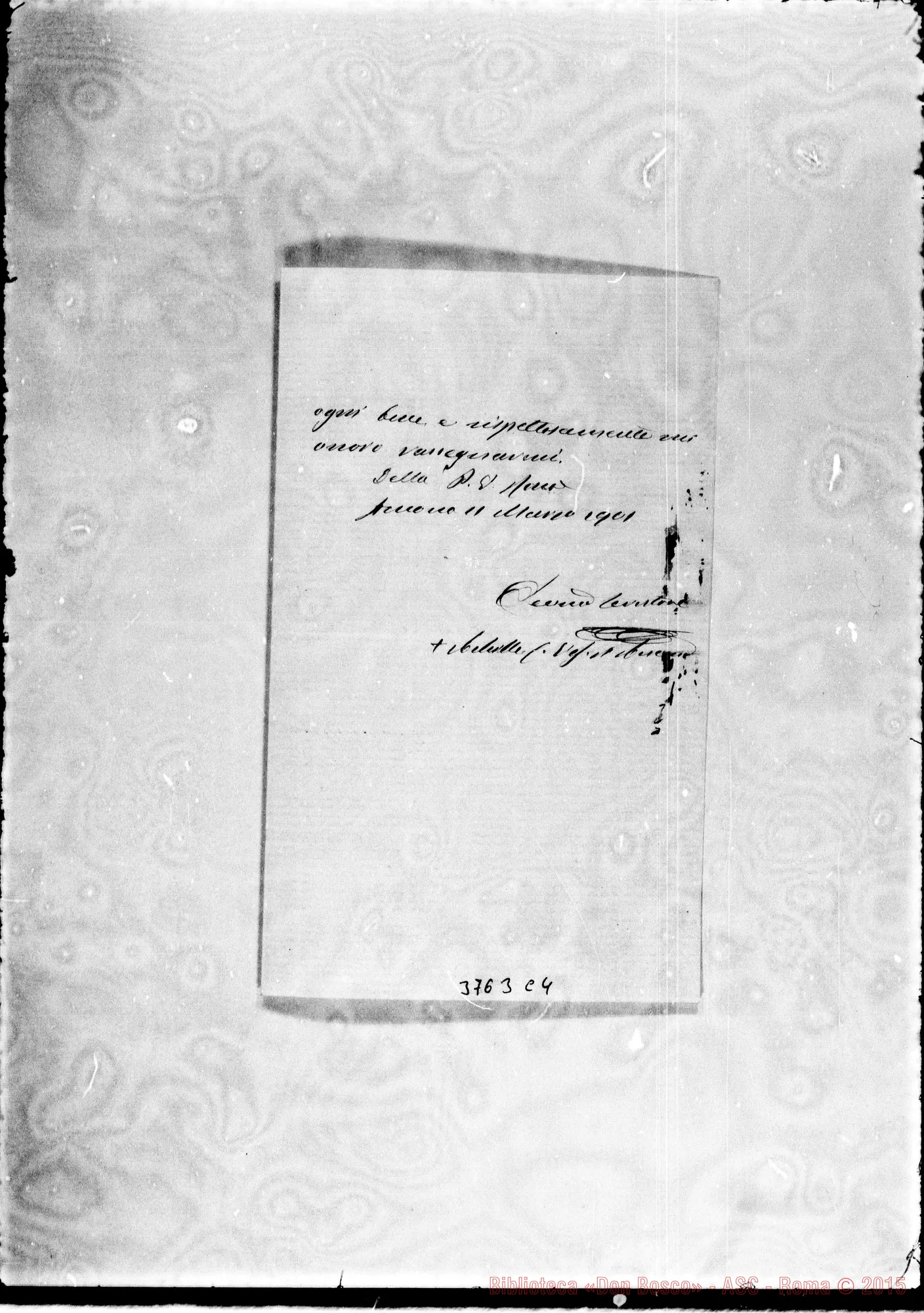 Fotogramma C 4 — « « Ancona, 11-03-1901 Autogr. Rua