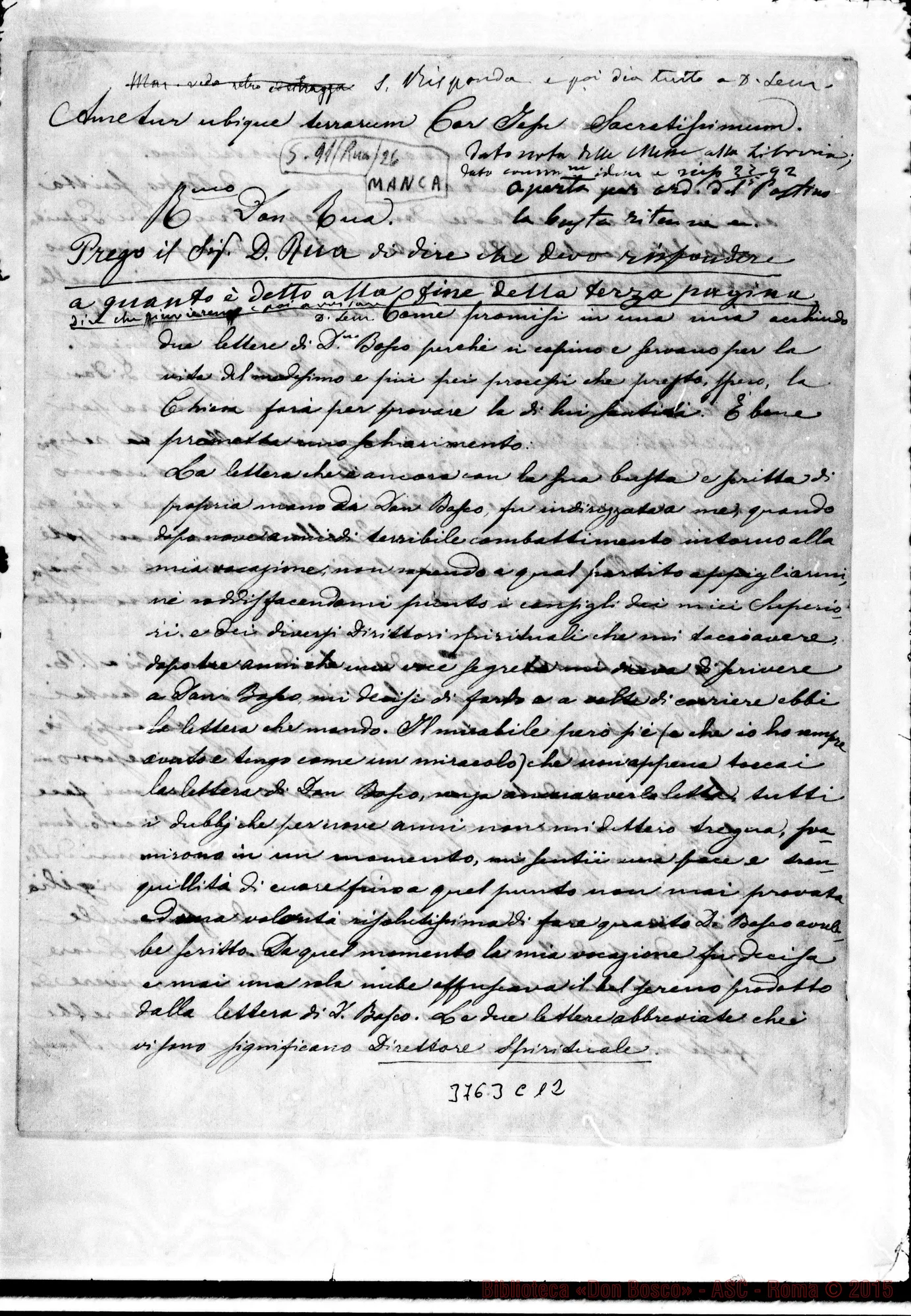 Fotogramma C 12 — Manca Francesco, sac. Genoni, 13-05-1892 Autogr. Rua