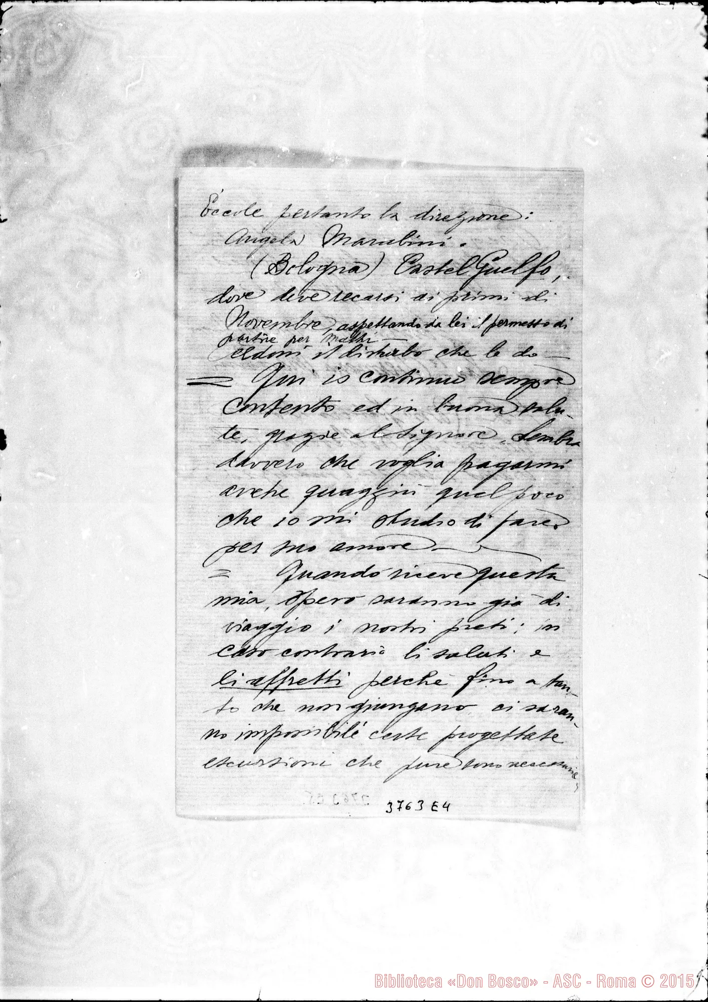 Fotogramma E 4 — Marabini Pietro, SDB Puntarenas, s.d. Autogr. Rua