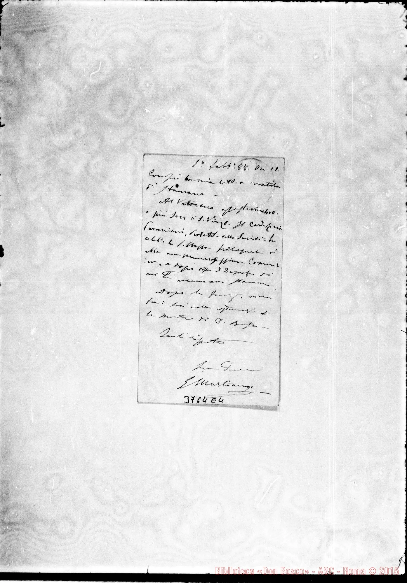 Fotogramma E 4 — « Roma, 1-02-1888