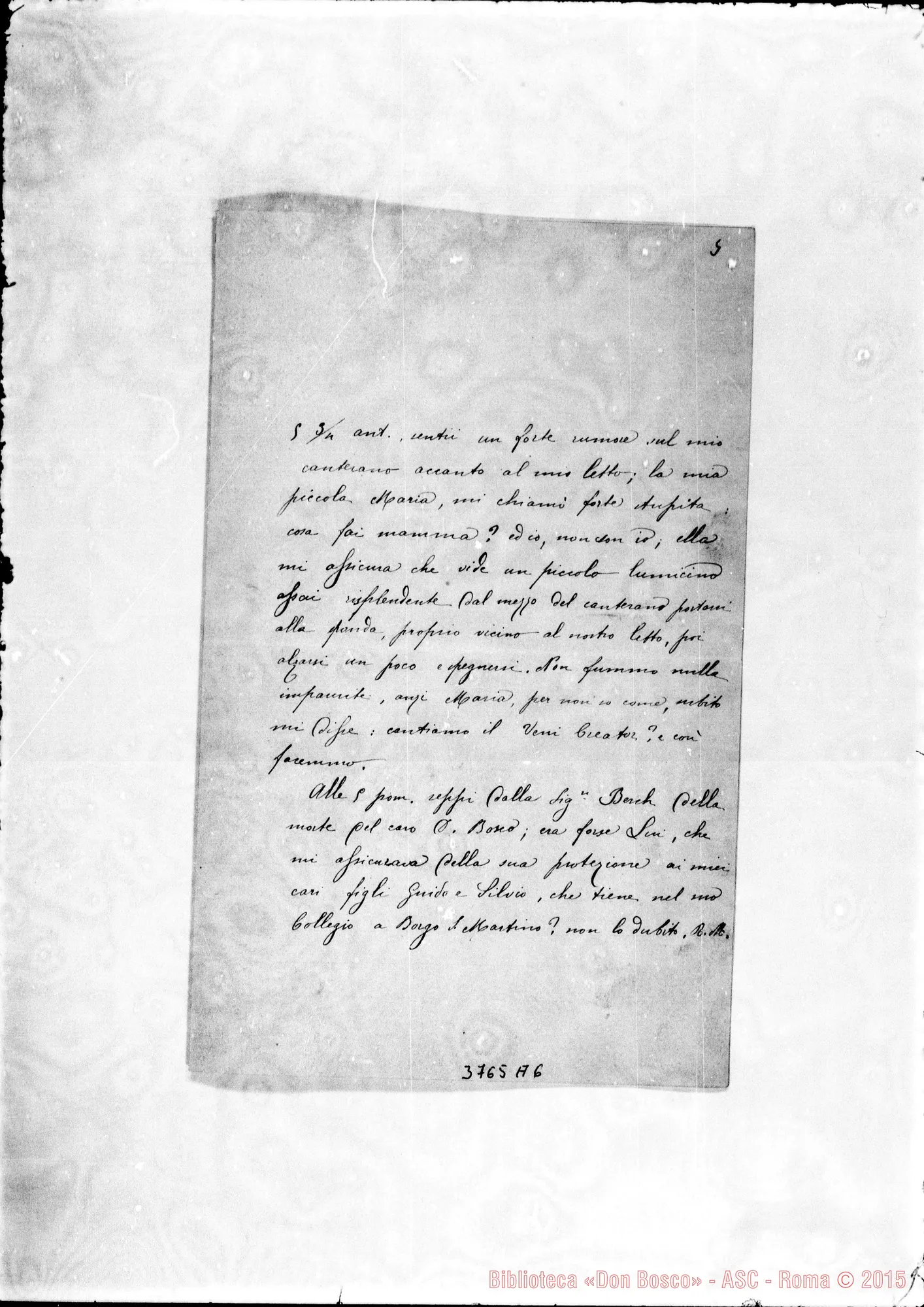 Fotogramma A 6 — Masserano Rosina Biella, 14-02-1889 Autogr. Rua