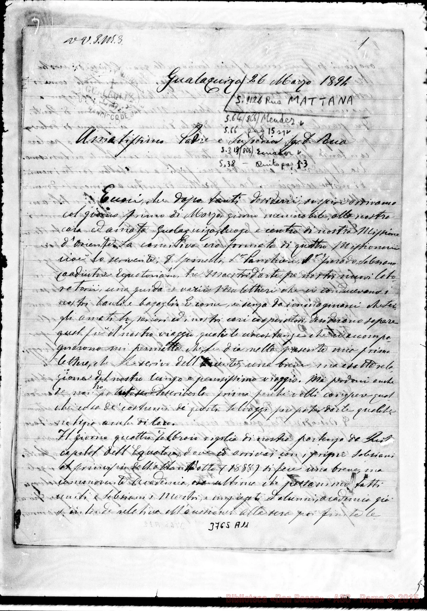 Fotogramma A 11 — Mattana Francesco, SDB Gualaquiza, 26-03-1894