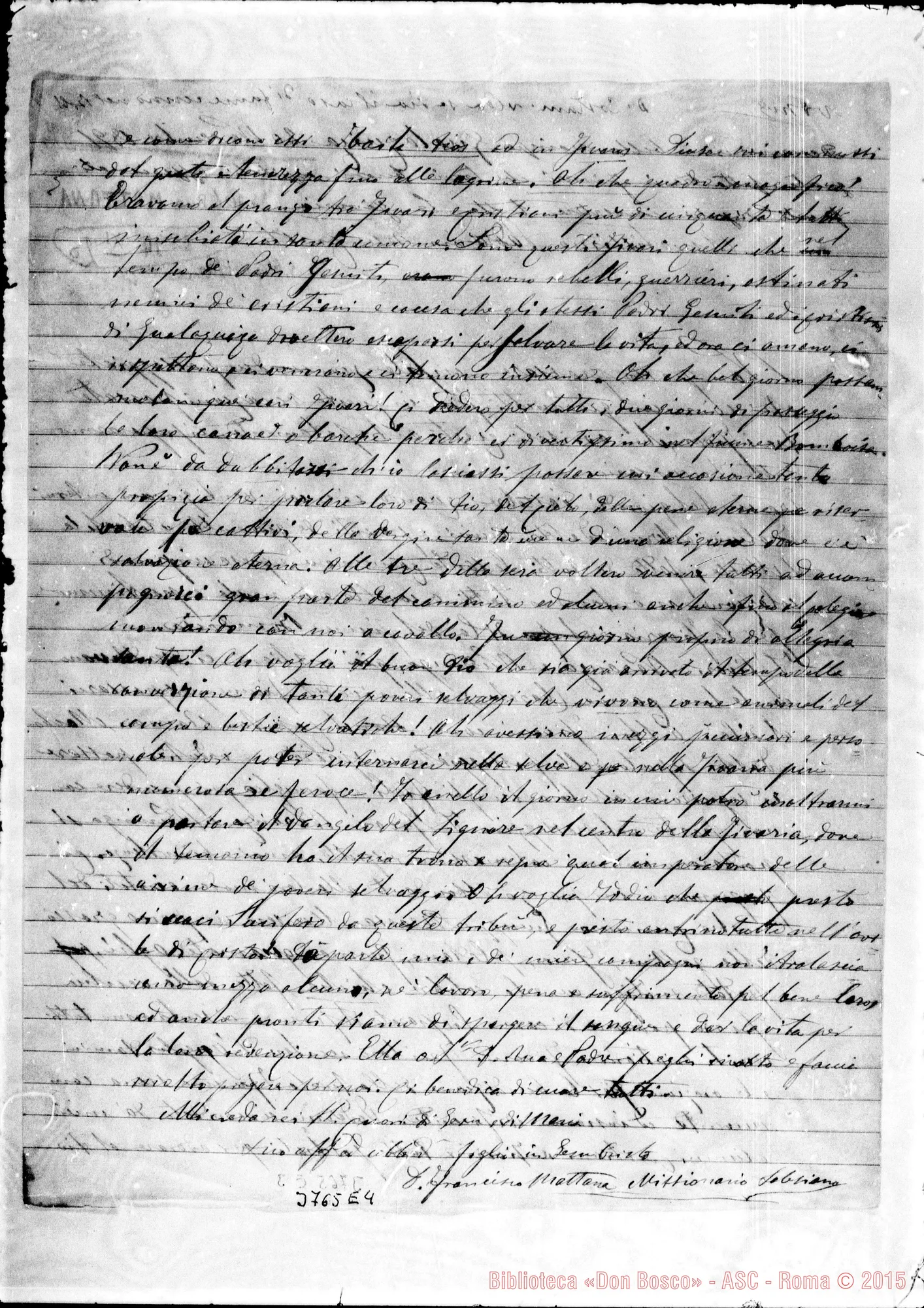 Fotogramma E 4 — « « Gualaquiza, 20-11-1894 Autogr. Rua