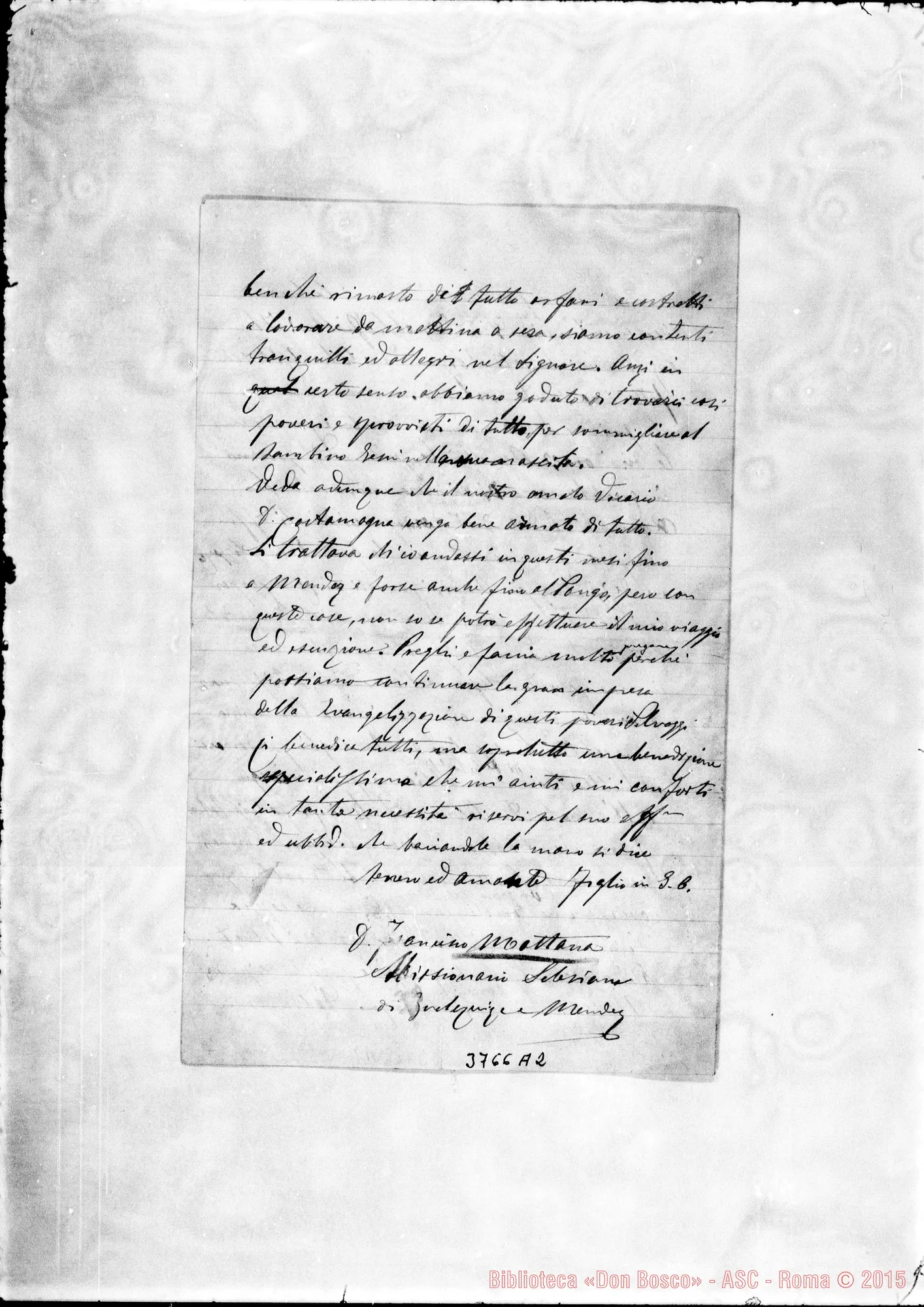 Fotogramma A 2 — « « Gualaquiza, 20-12-1894 Autogr. Rua