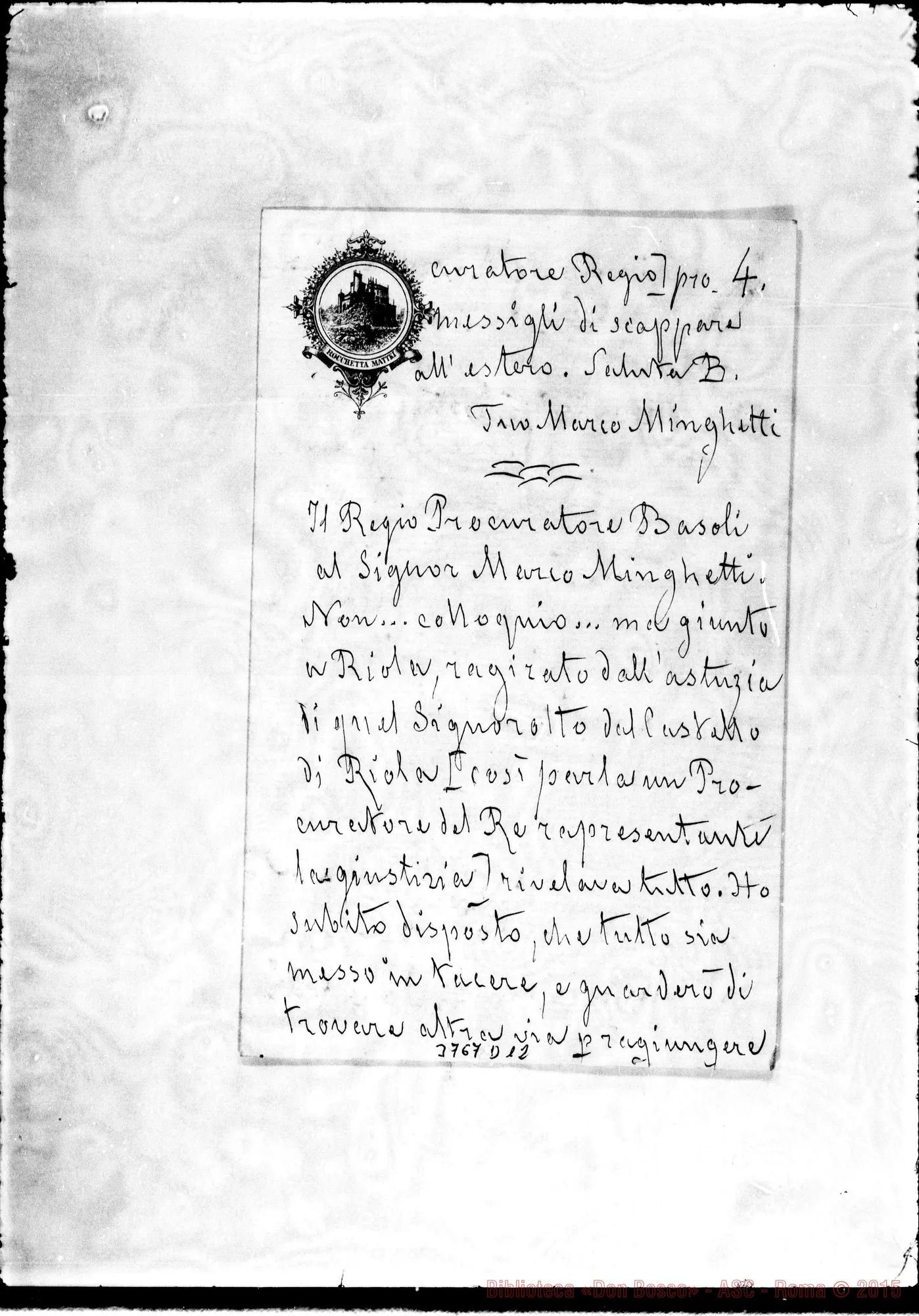 Fotogramma D 12 — « « s.l., 11-08-1895 All.: «Istoria di un assassino…».
