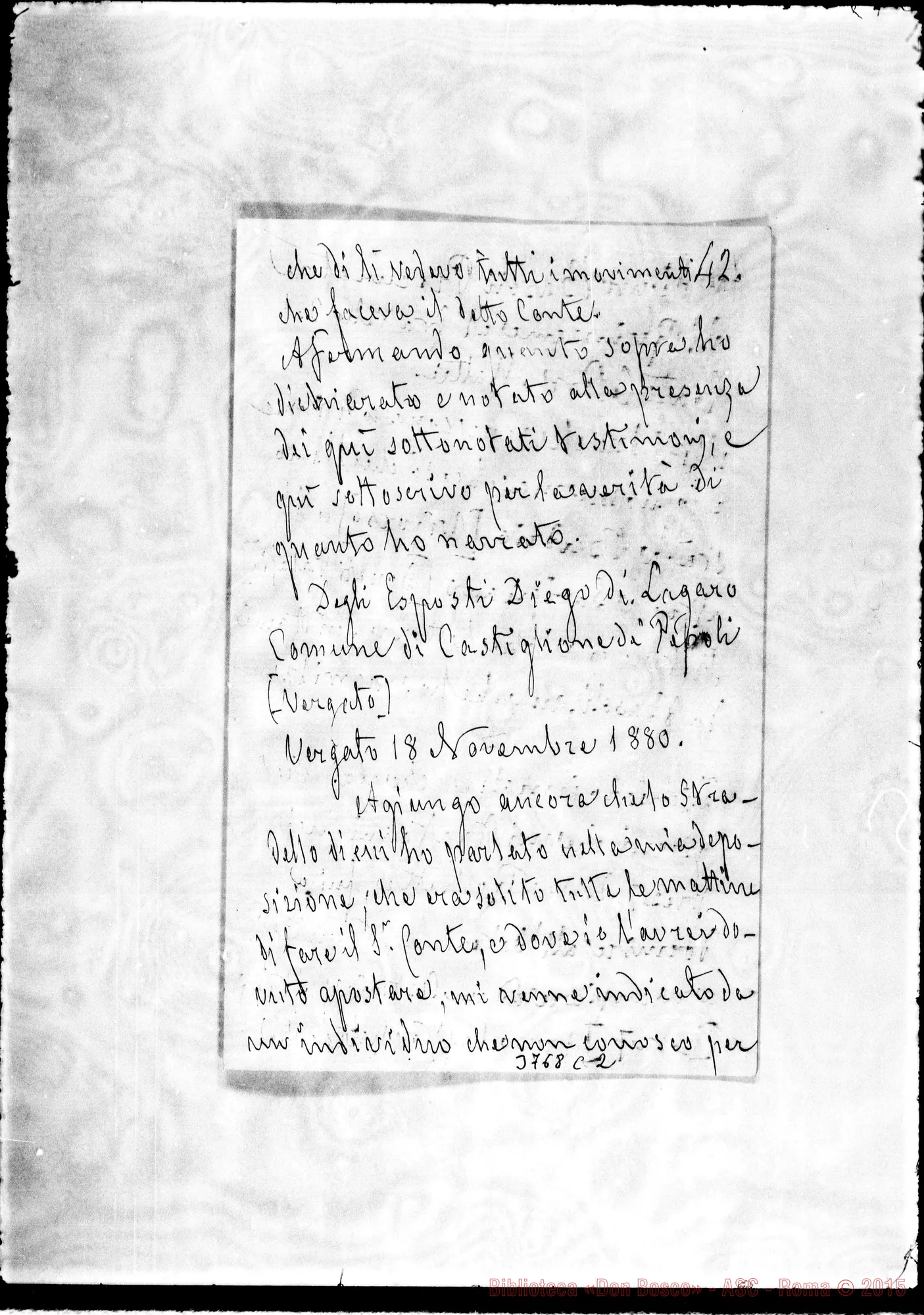Fotogramma C 2 — « « s.l., 11-08-1895 All.: «Istoria di un assassino…».
