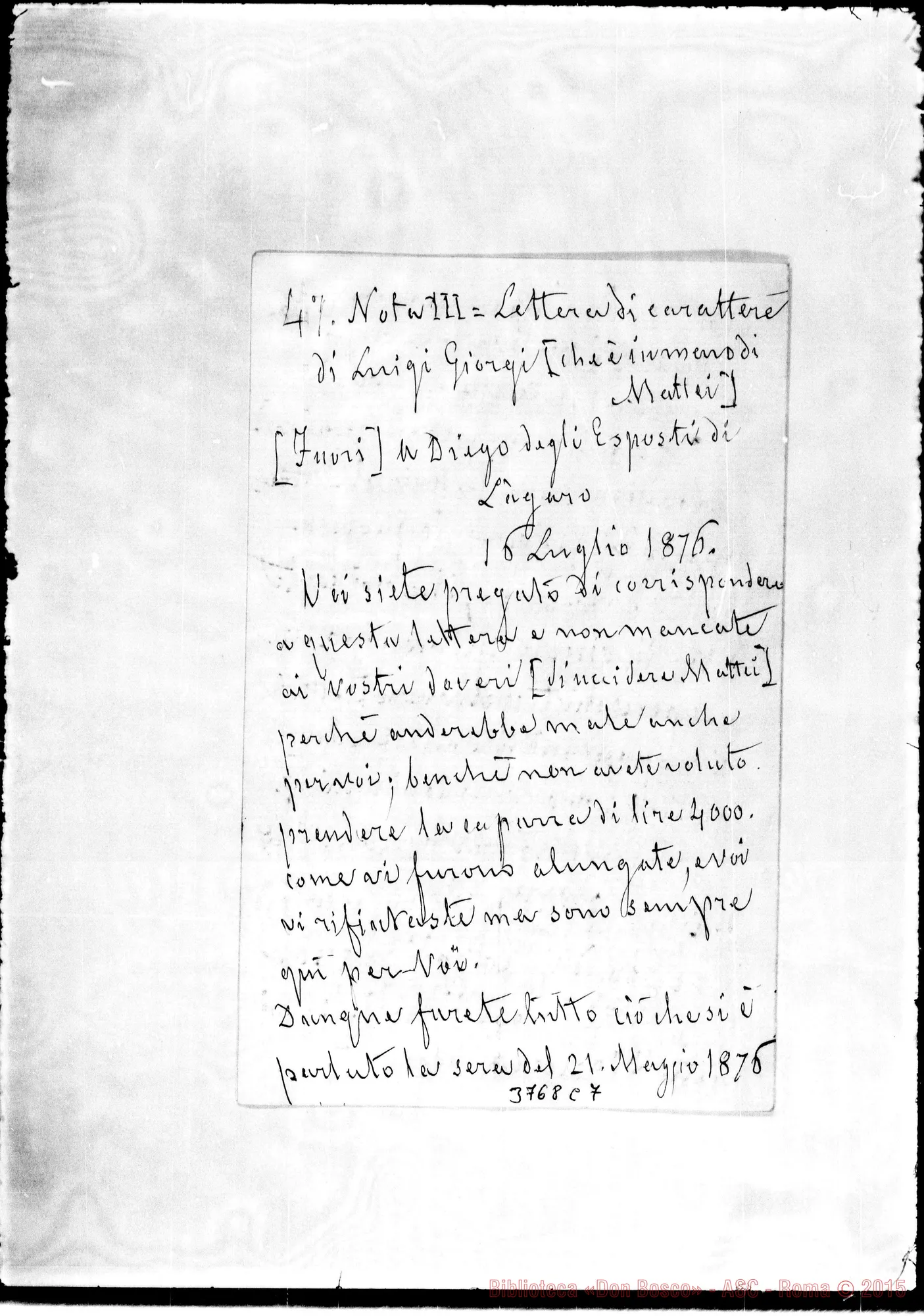 Fotogramma C 7 — « « s.l., 11-08-1895 All.: «Istoria di un assassino…».