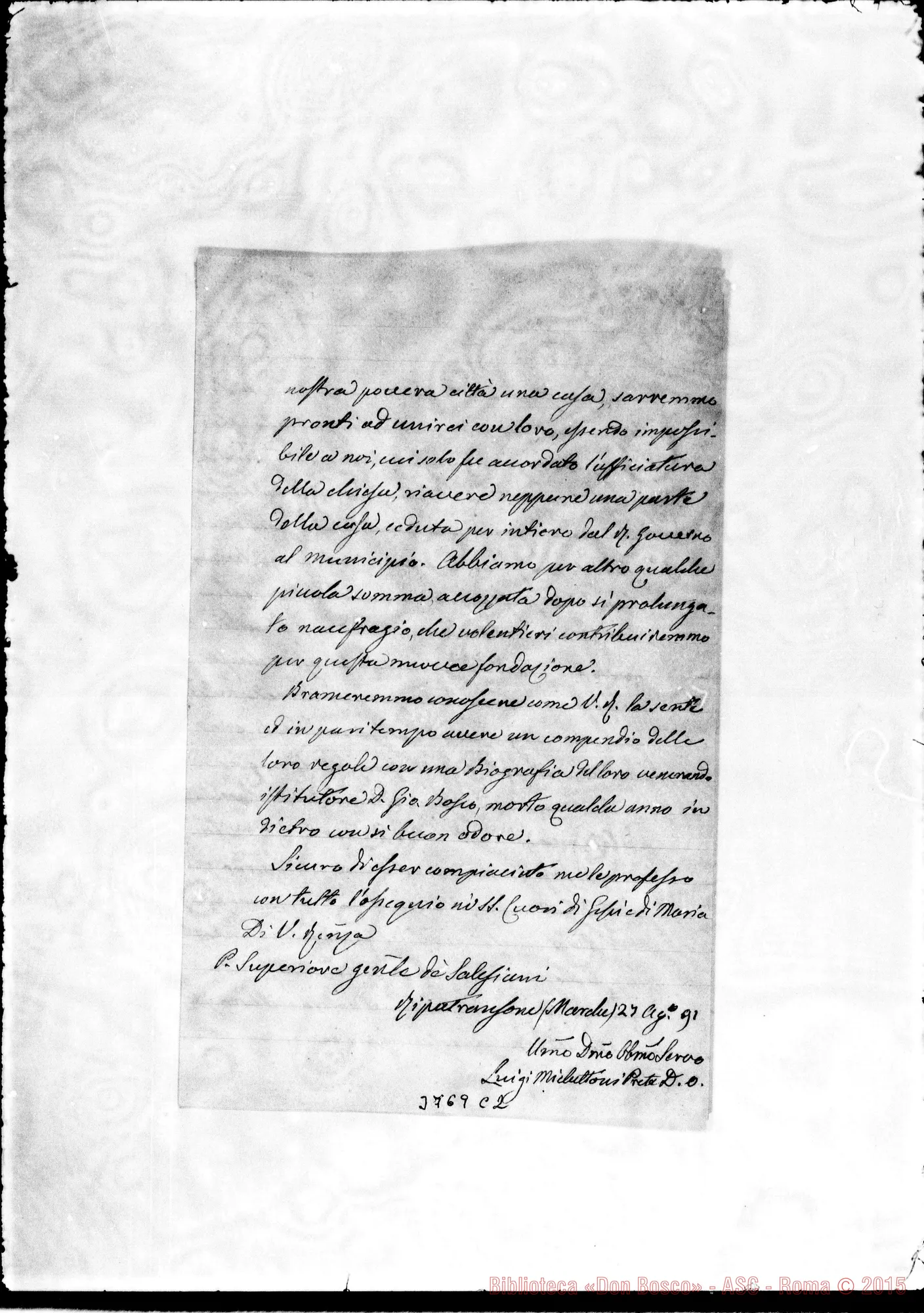 Fotogramma C 2 — Micluttoni Luigi, sac. Ripatransone, 27-08-1891 Autogr. Rua