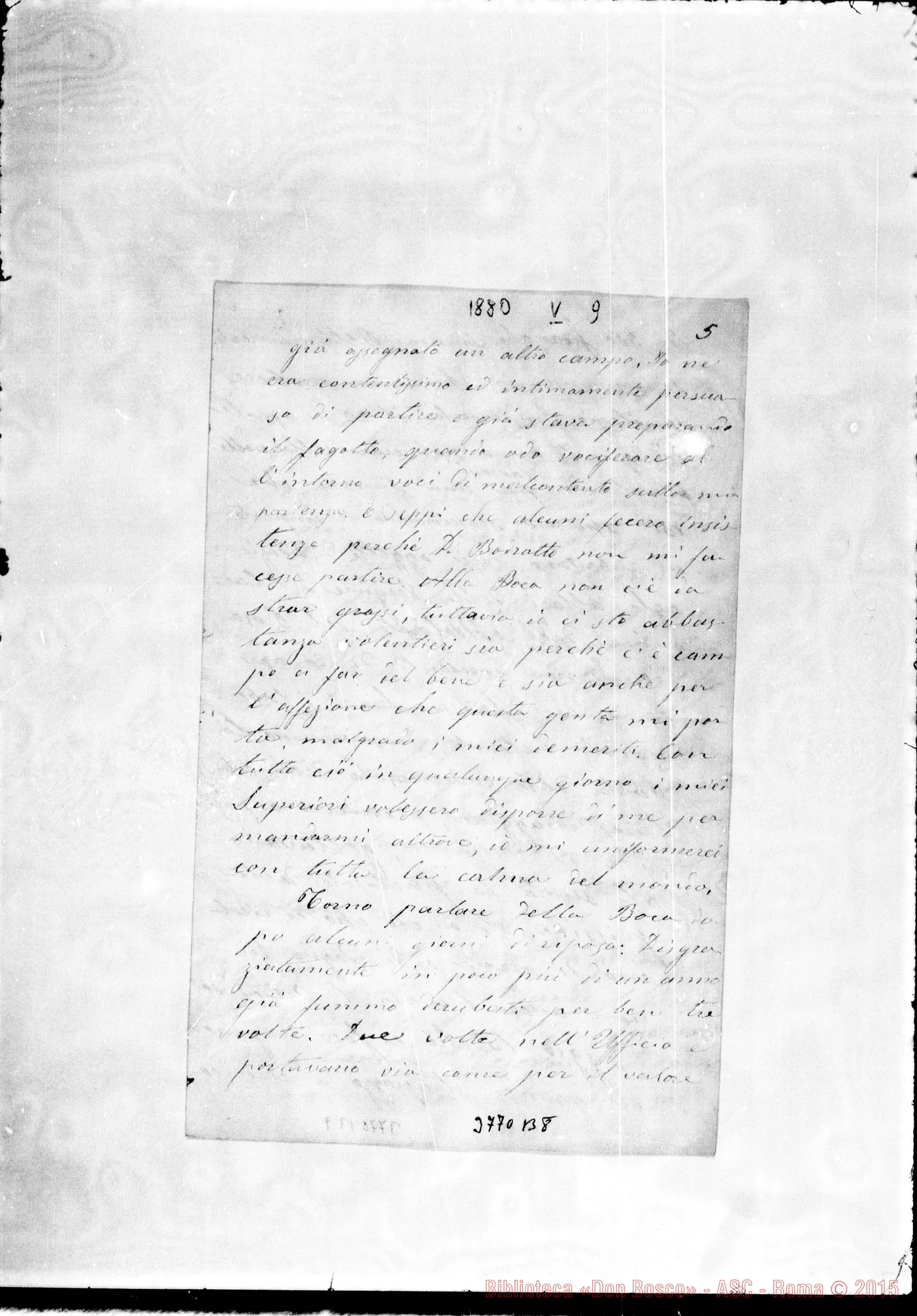 Fotogramma B 8 — « « Boca, 9-05-1880 Autogr. Rua