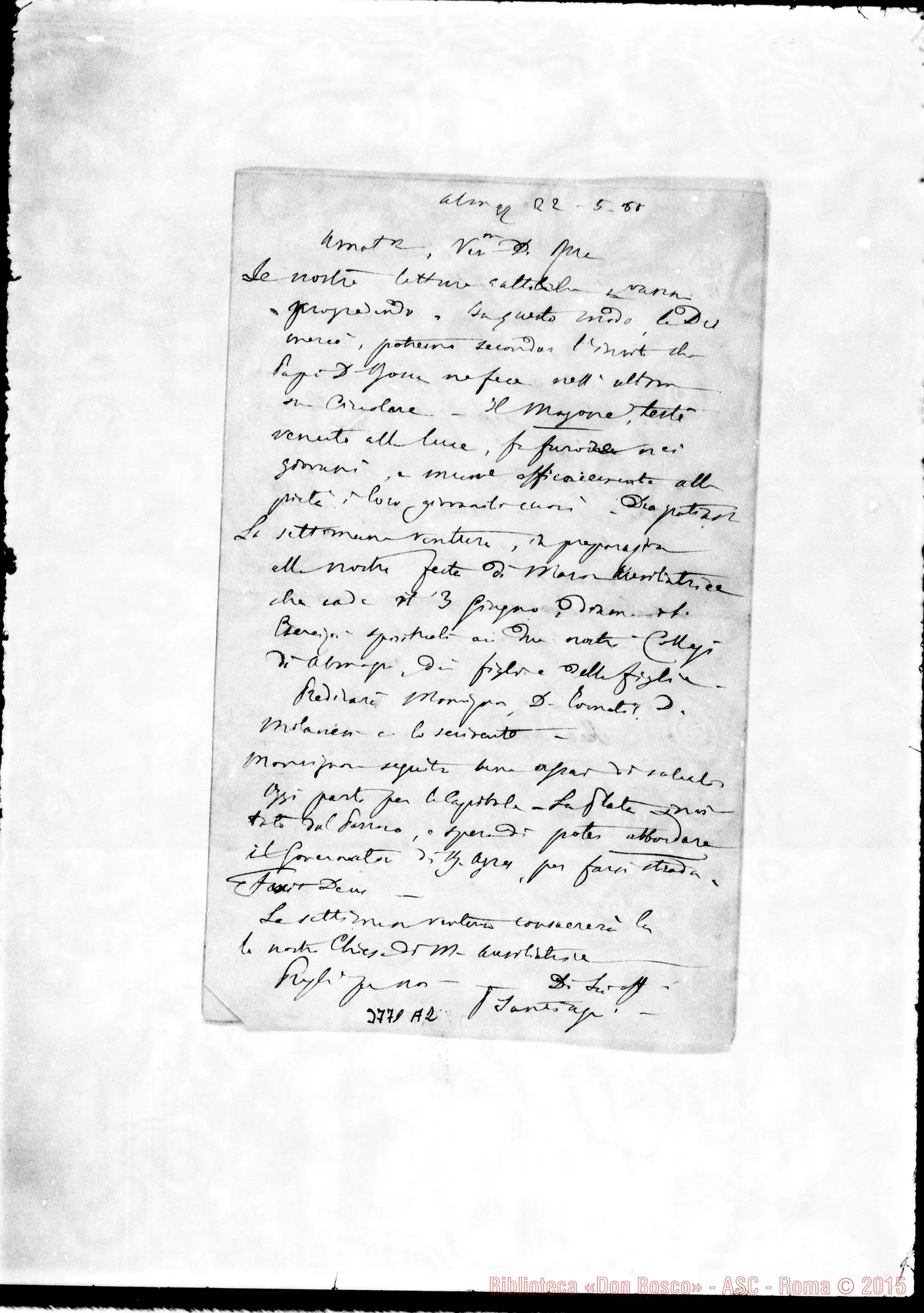 Fotogramma A 2 — Costamagna Giacomo, SDB Almagro, 22-05-1885