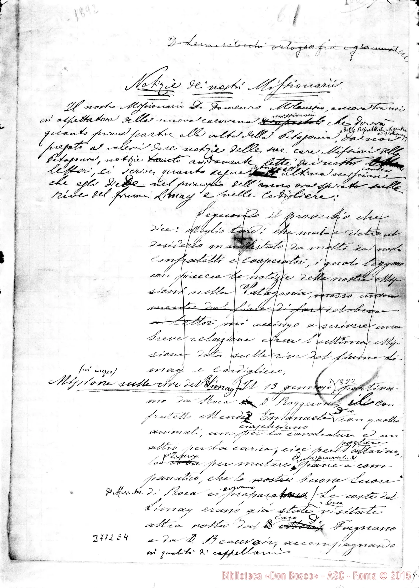 Fotogramma E 4 — « « s.l. 9-07-1892 Autogr. Rua