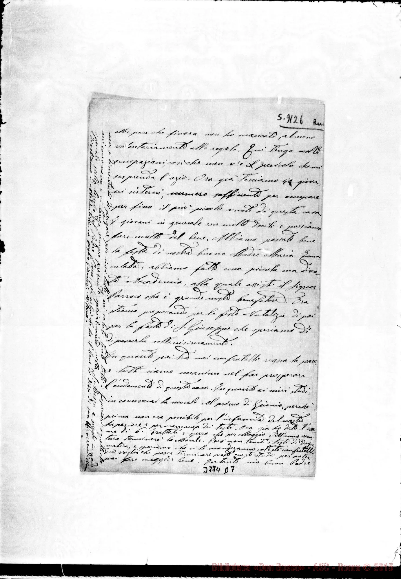 Fotogramma D 7 — Milano Giovanni, SDB Riobamba, 14-12-1892 Autogr. Rua