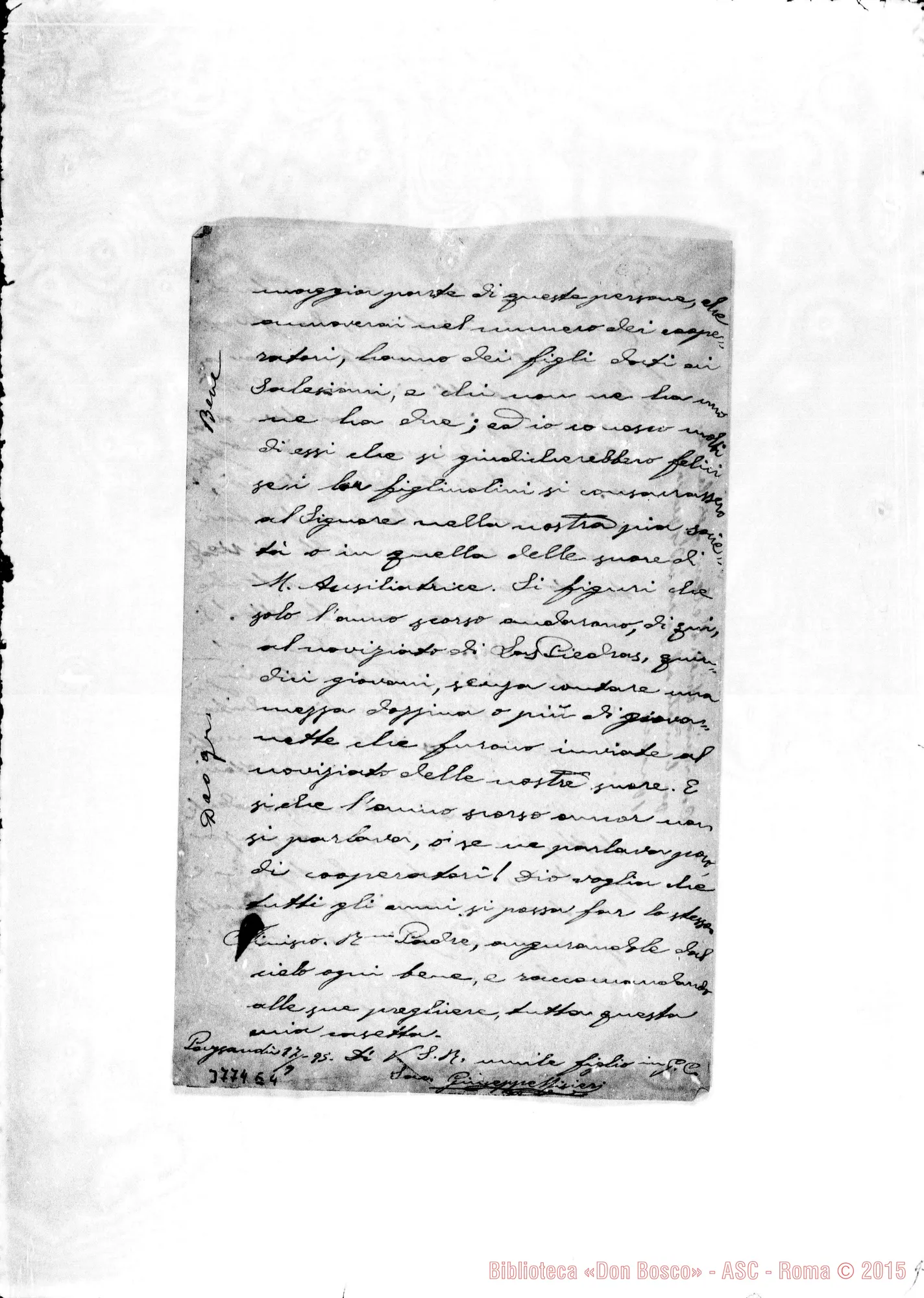 Fotogramma E 4 — Misieri Giuseppe, SDB Paysandù, 17-09-1895 Autogr. Rua