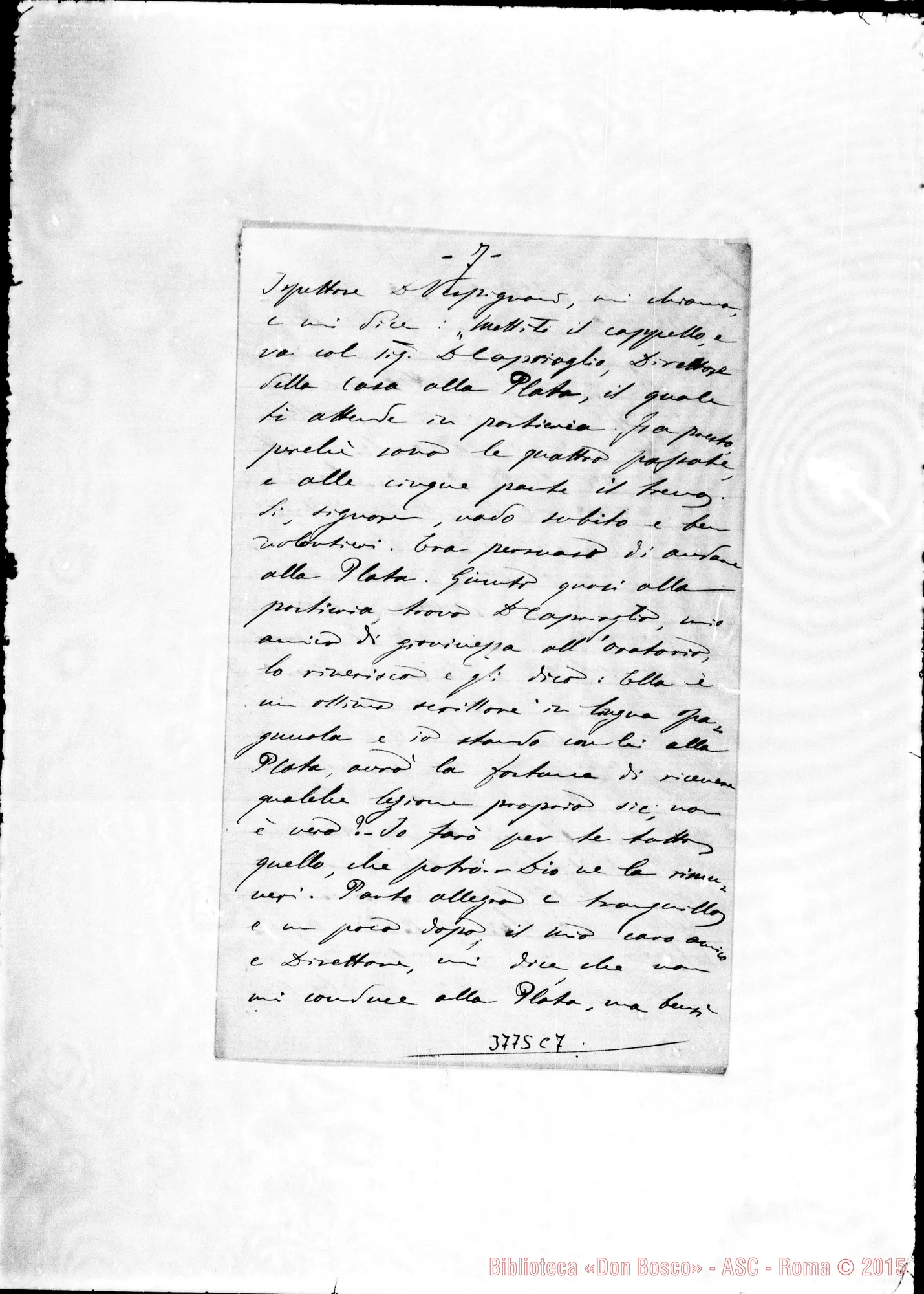 Fotogramma C 7 — « « Bernal, 31-01-1896 Autogr. Rua