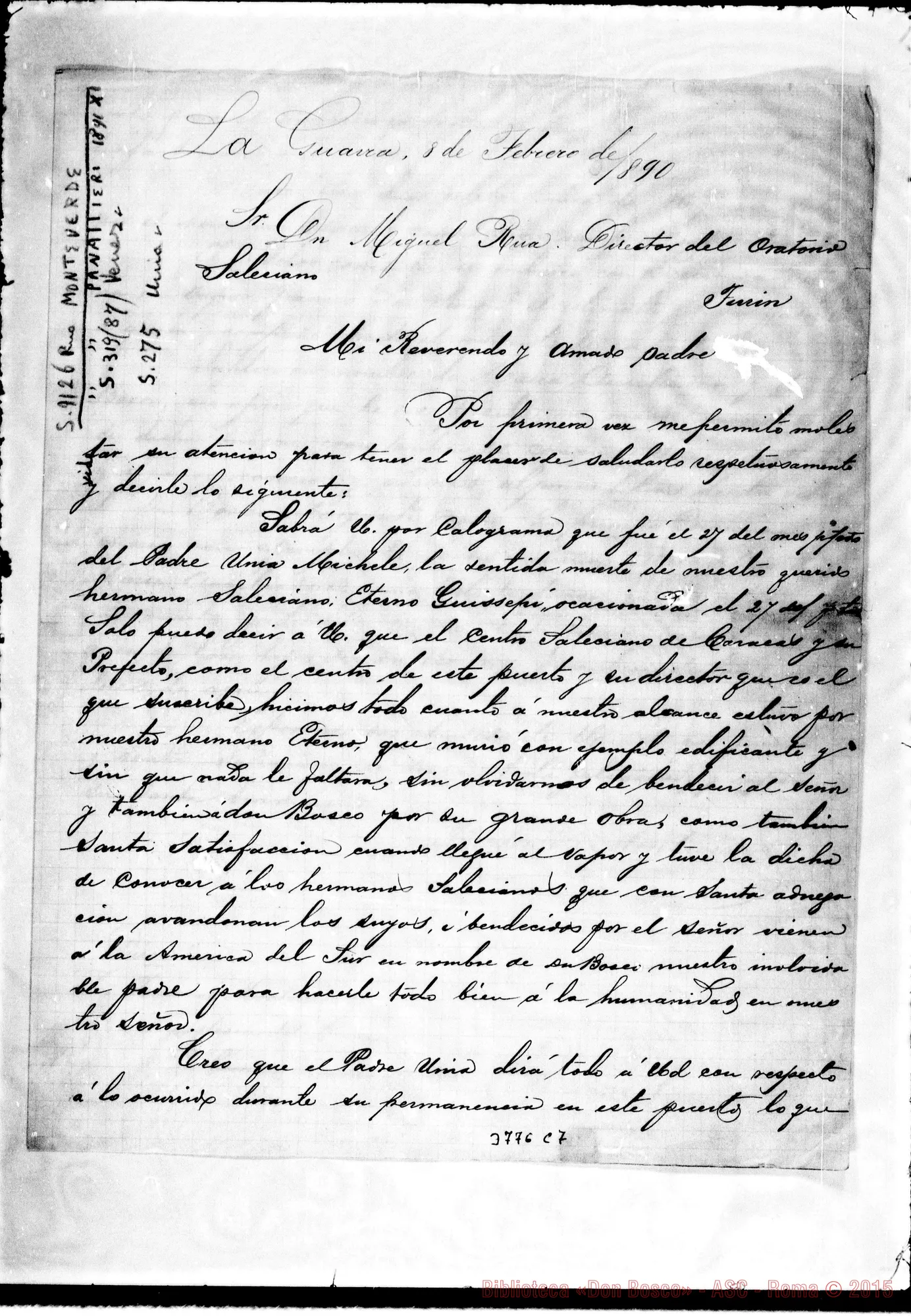 Fotogramma C 7 — Monteverde Tomas, sac. La Guaira, 8-02-1890