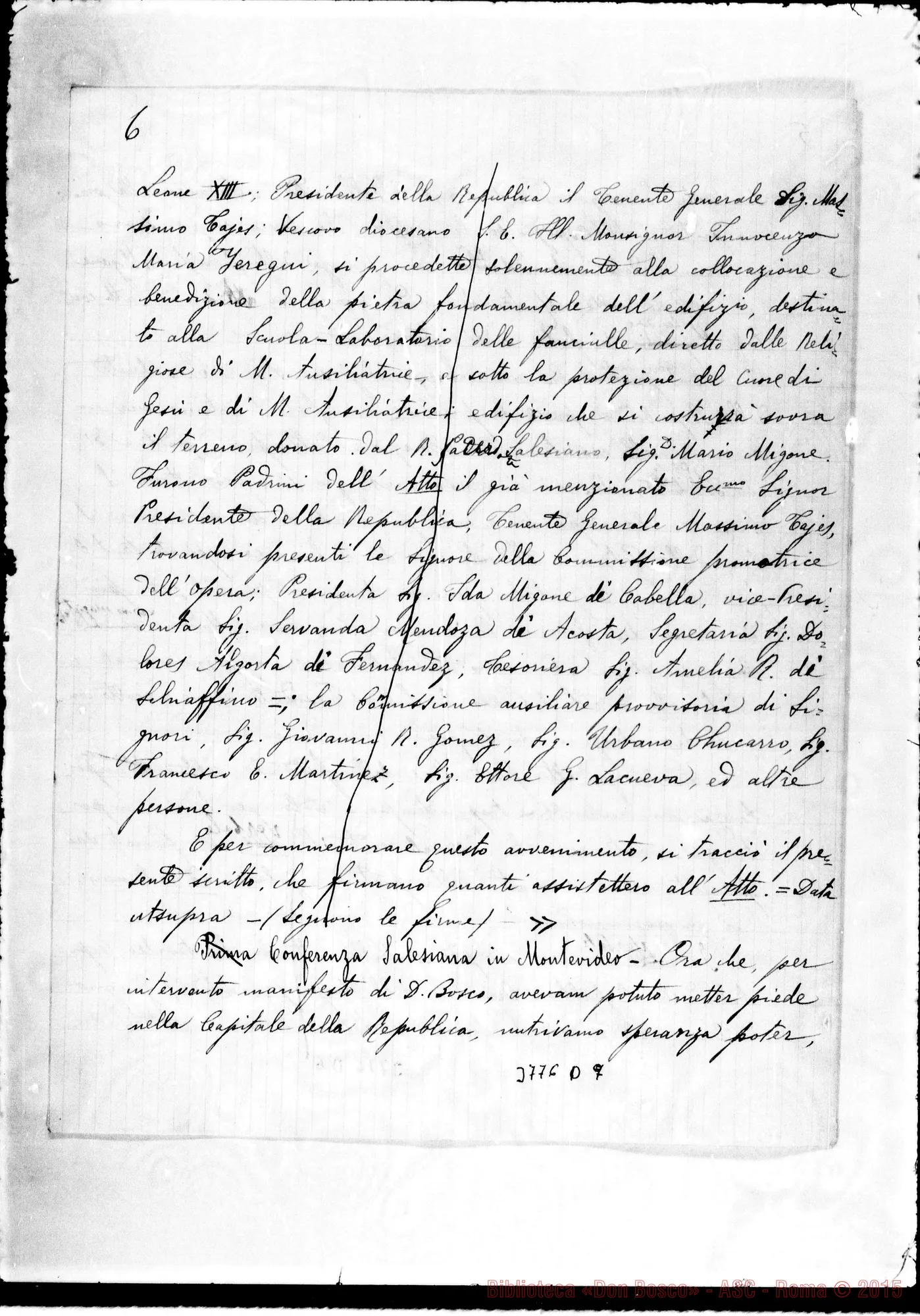 Fotogramma D 7 — Morandi Luigi, ch. Villa Colon, 8-11-1889 Segue: lett. di D. Lasagna A D. Lemoyne