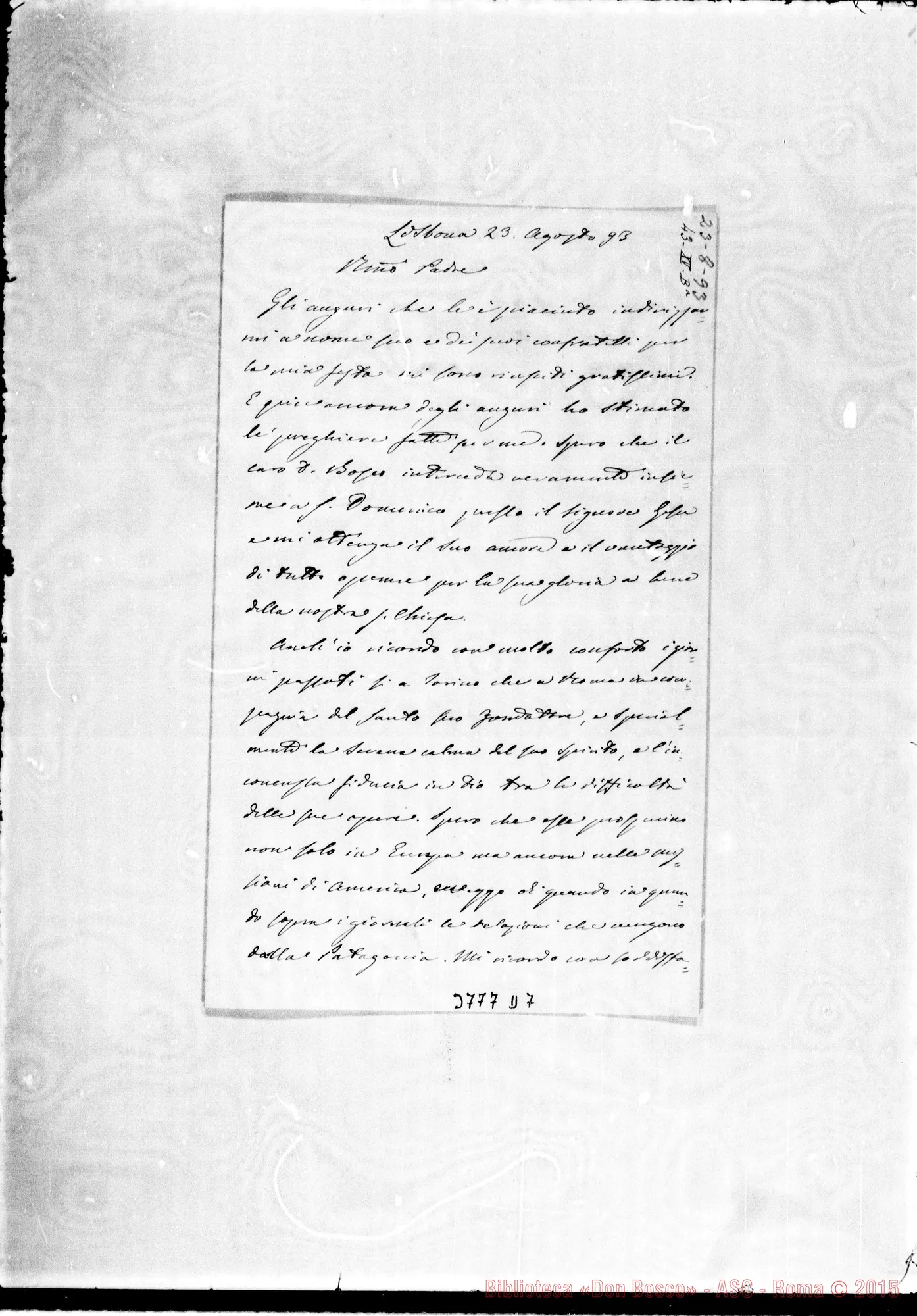 Fotogramma D 7 — Neto Giuseppe, vesc. di Lisbona, 23-08-1893