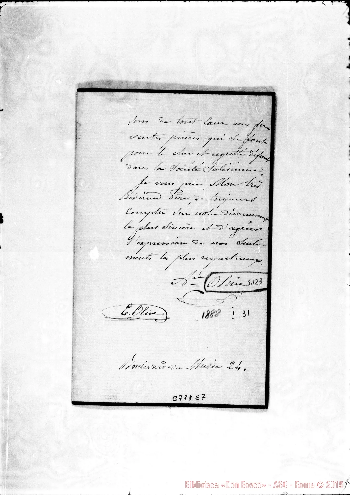Fotogramma E 7 — Olive E. Marseille, 31-01-1888