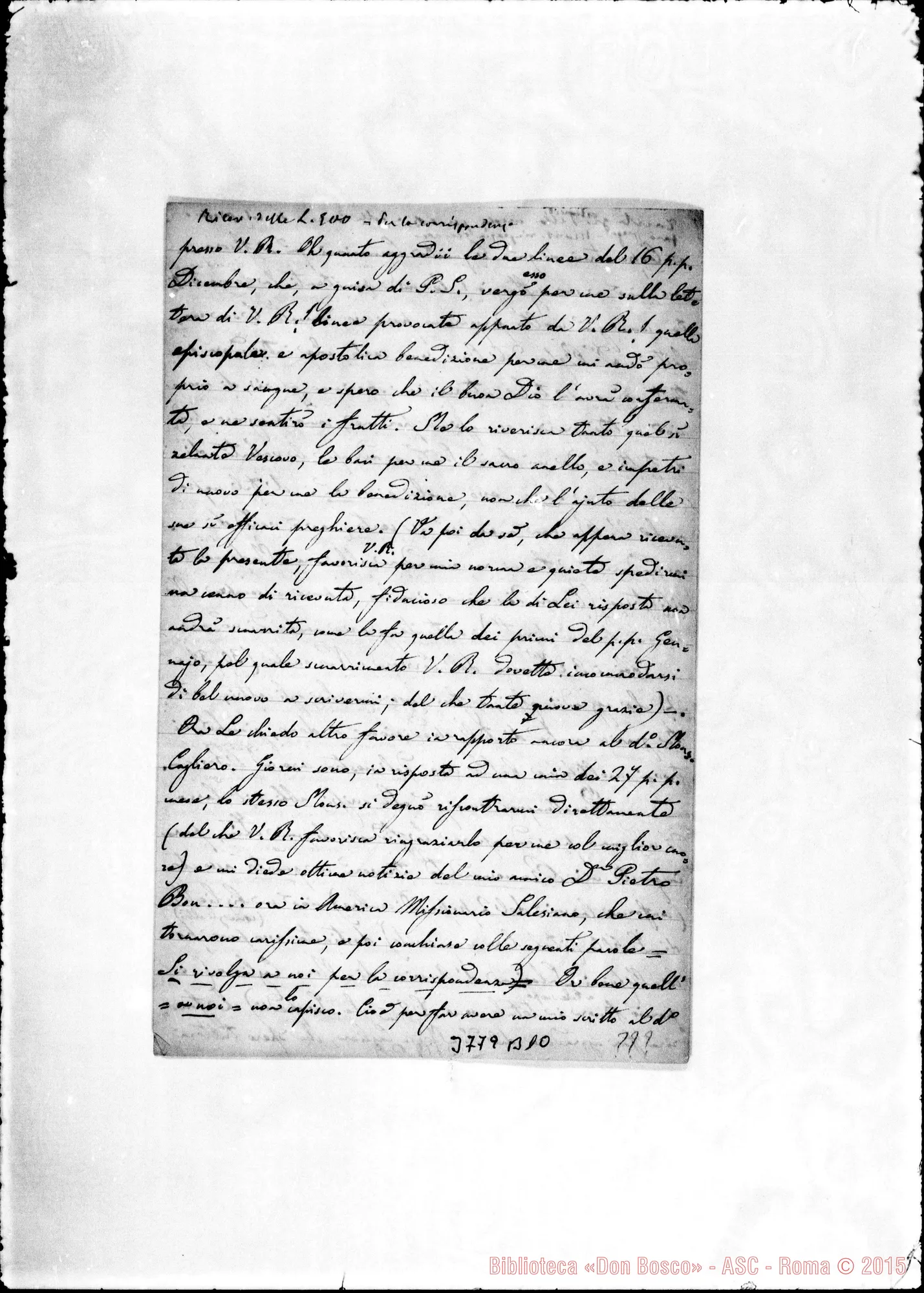 Fotogramma B 10 — Oreste Galbiate, 7-02-1888 Autogr. Rua Incompleta