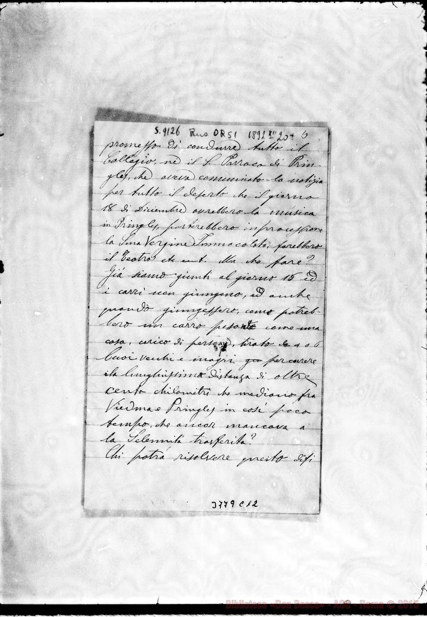 Fotogramma C 12 — « « Patagonia, 20-12-1892 Autogr. Rua