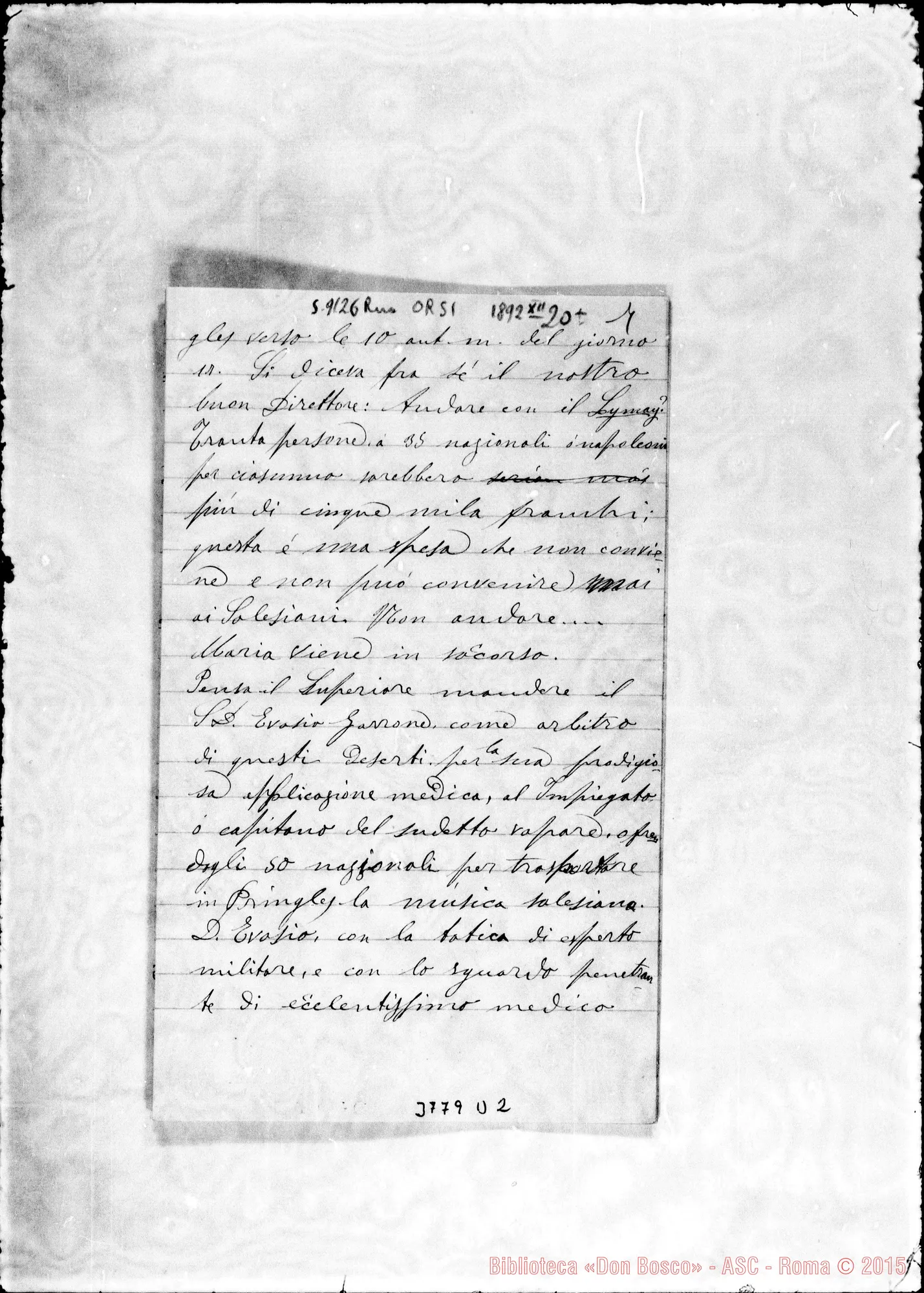 Fotogramma D 2 — « « Patagonia, 20-12-1892 Autogr. Rua