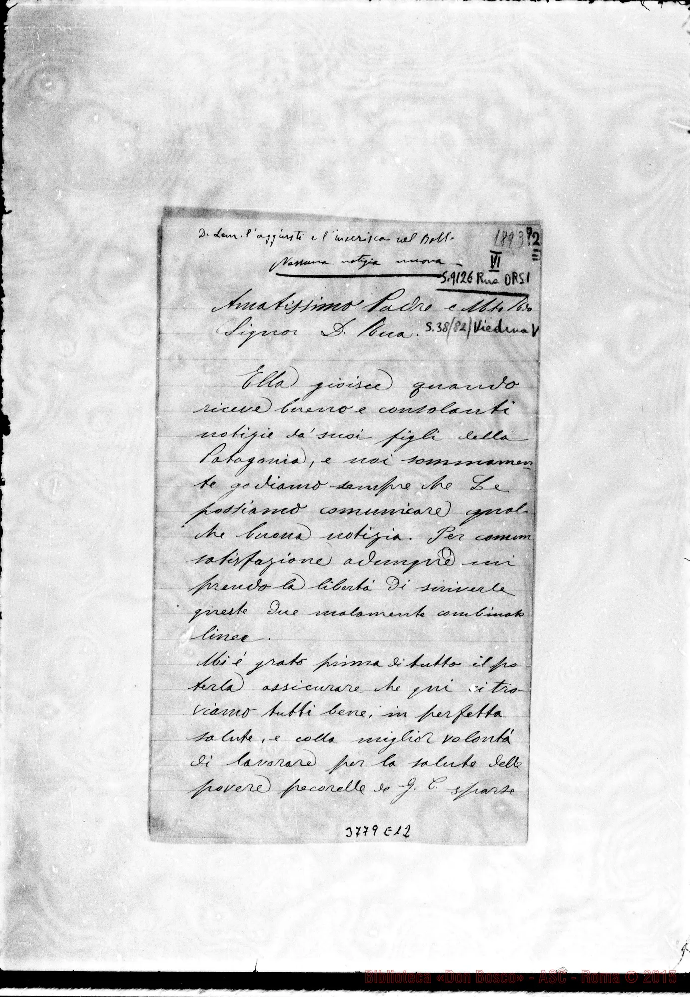 Fotogramma E 12 — « « Viedma, 1893 Autogr. Rua