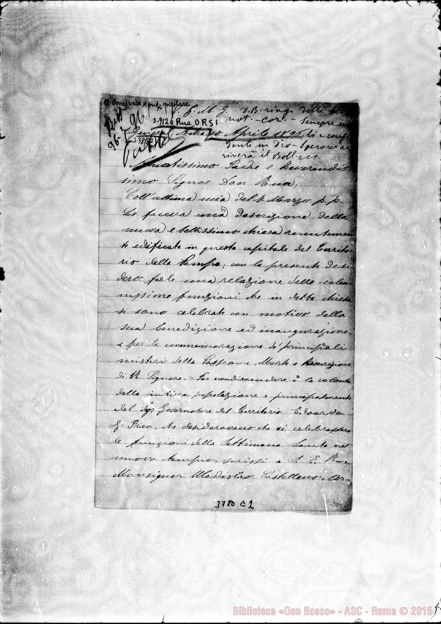 Fotogramma E 2 — « « Gral. Acha, 10-04-1896 Autogr. Rua