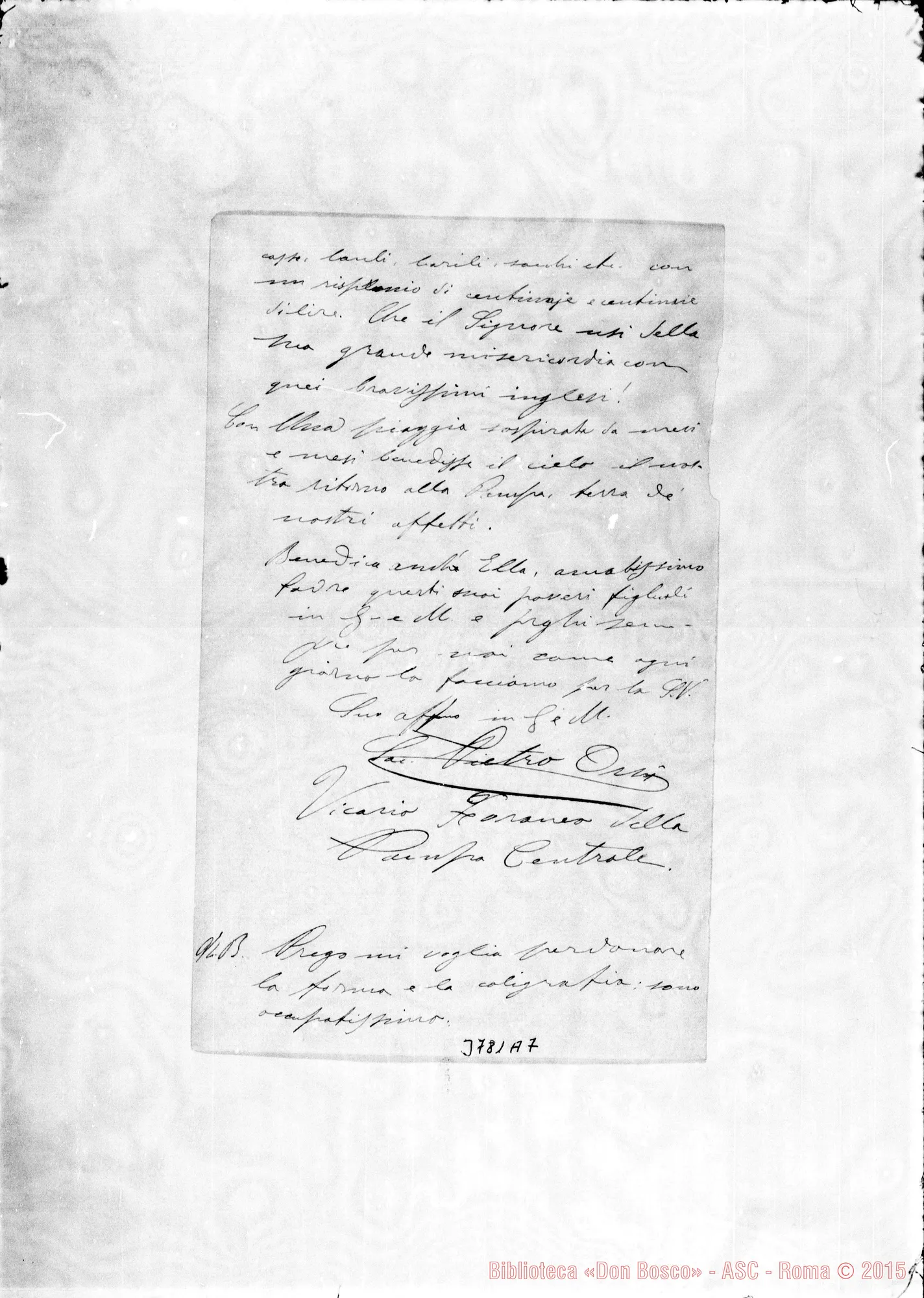 Fotogramma A 7 — « « Gral. Acha, 7-02-1897 Autogr. Rua