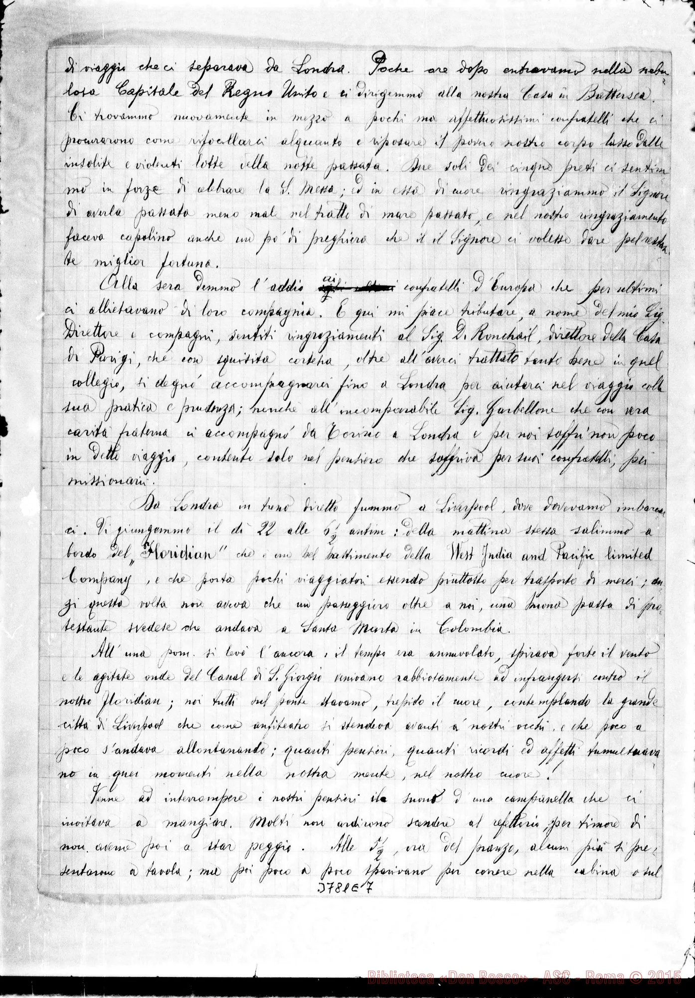 Fotogramma E 7 — Panattieri Ambrogio, SDB Quito, 00-11-1891 Autogr. Rua