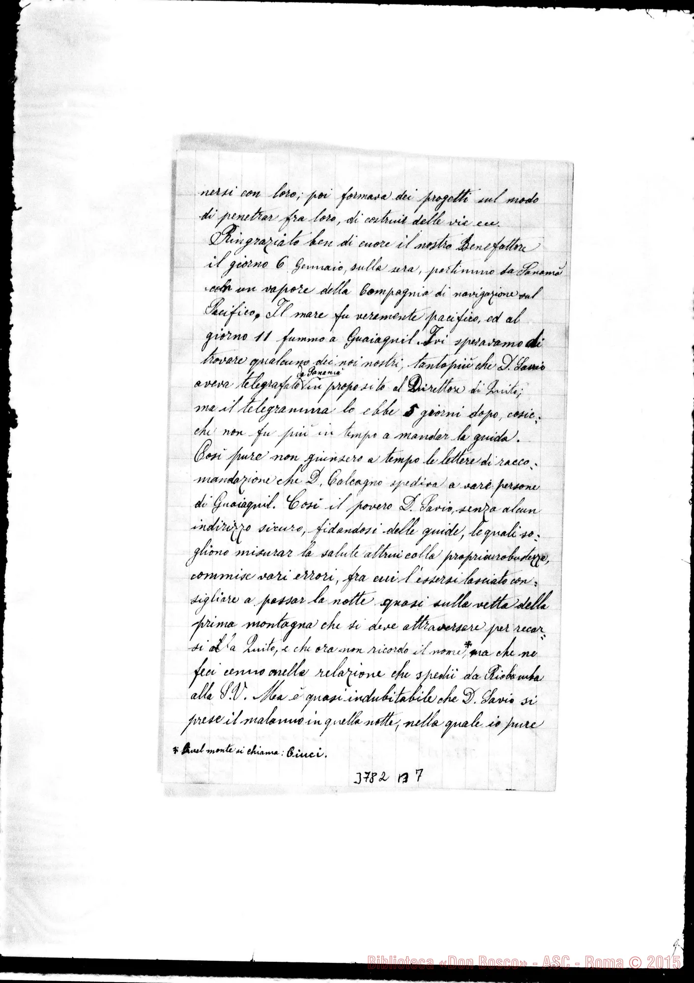 Fotogramma B 7 — « « Quito, 26-01-1893 Autogr. Rua