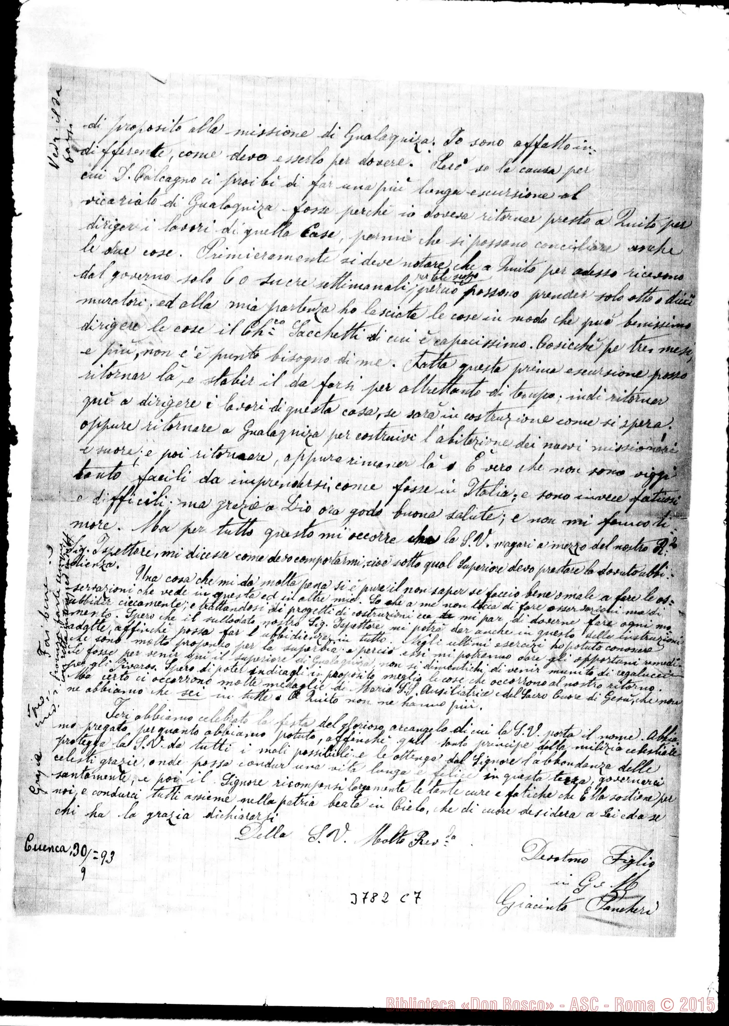Fotogramma C 7 — « « Cuenca, 30-09-1893 Autogr. Rua