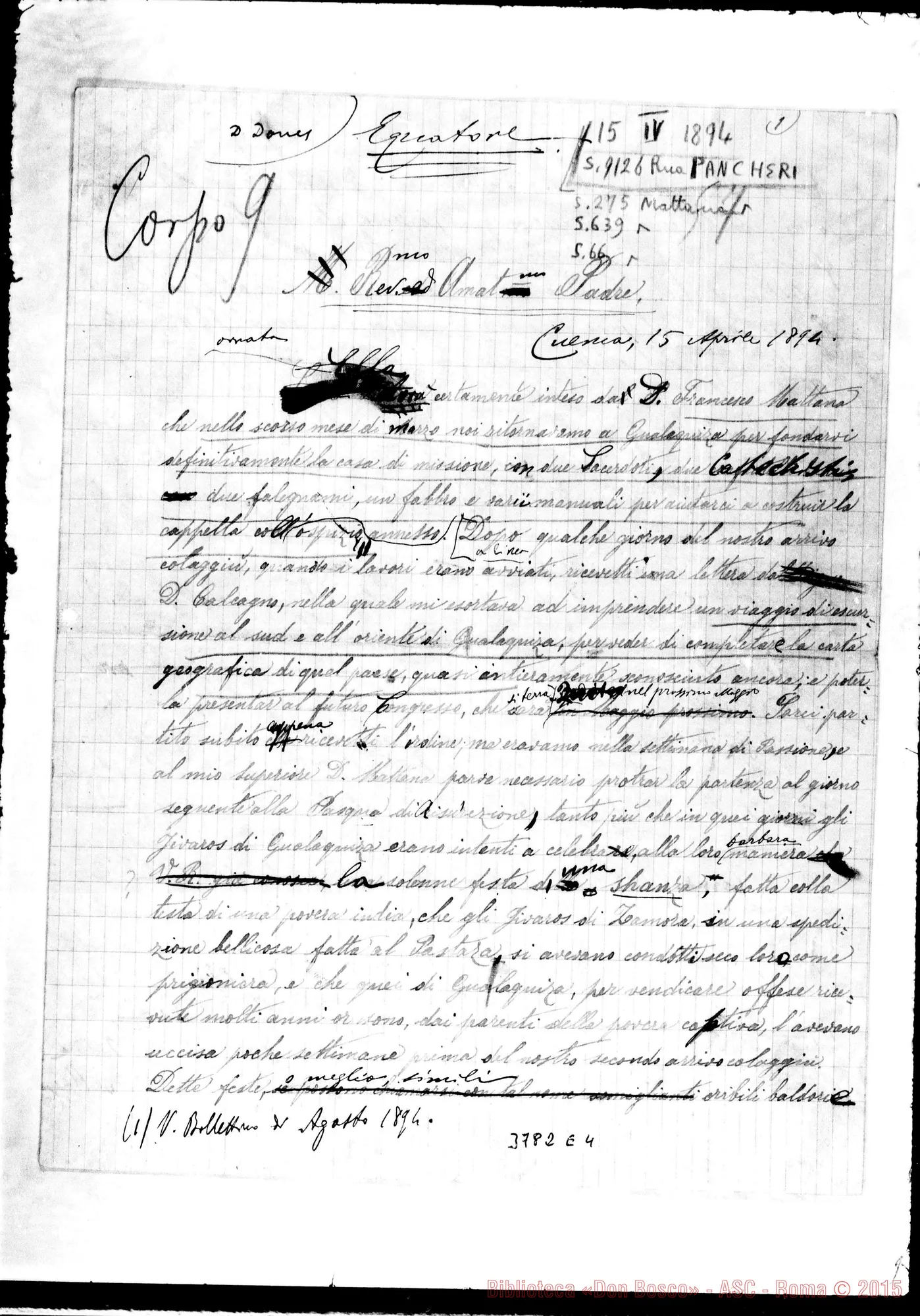 Fotogramma E 4 — « « Cuenca, 15-04-1894 Autogr. Rua
