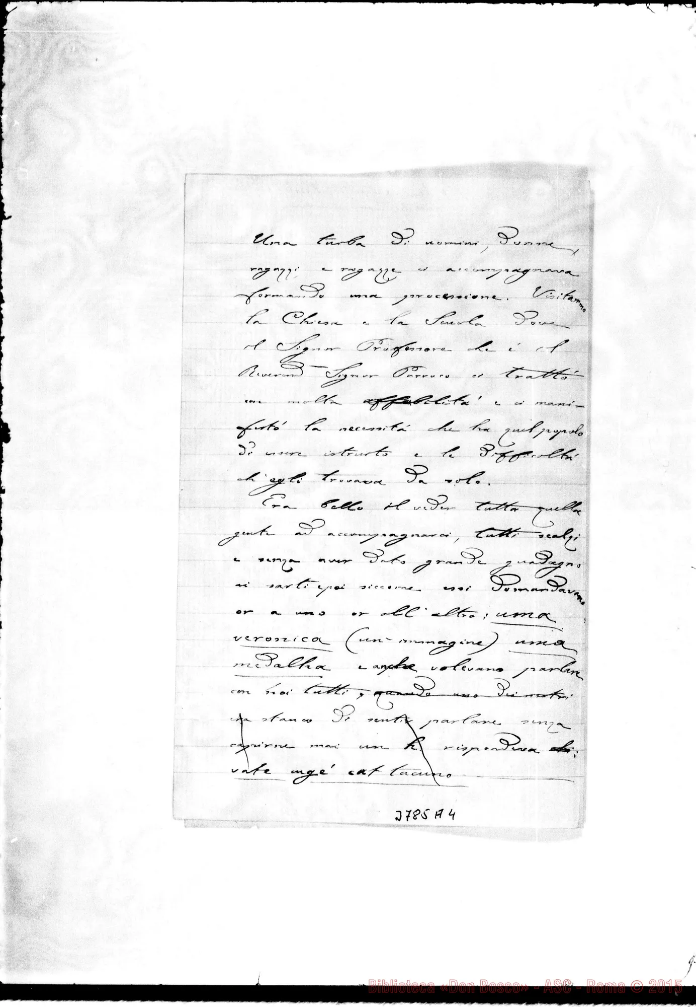 Fotogramma A 4 — « « s.l. s.d. Autogr. Rua