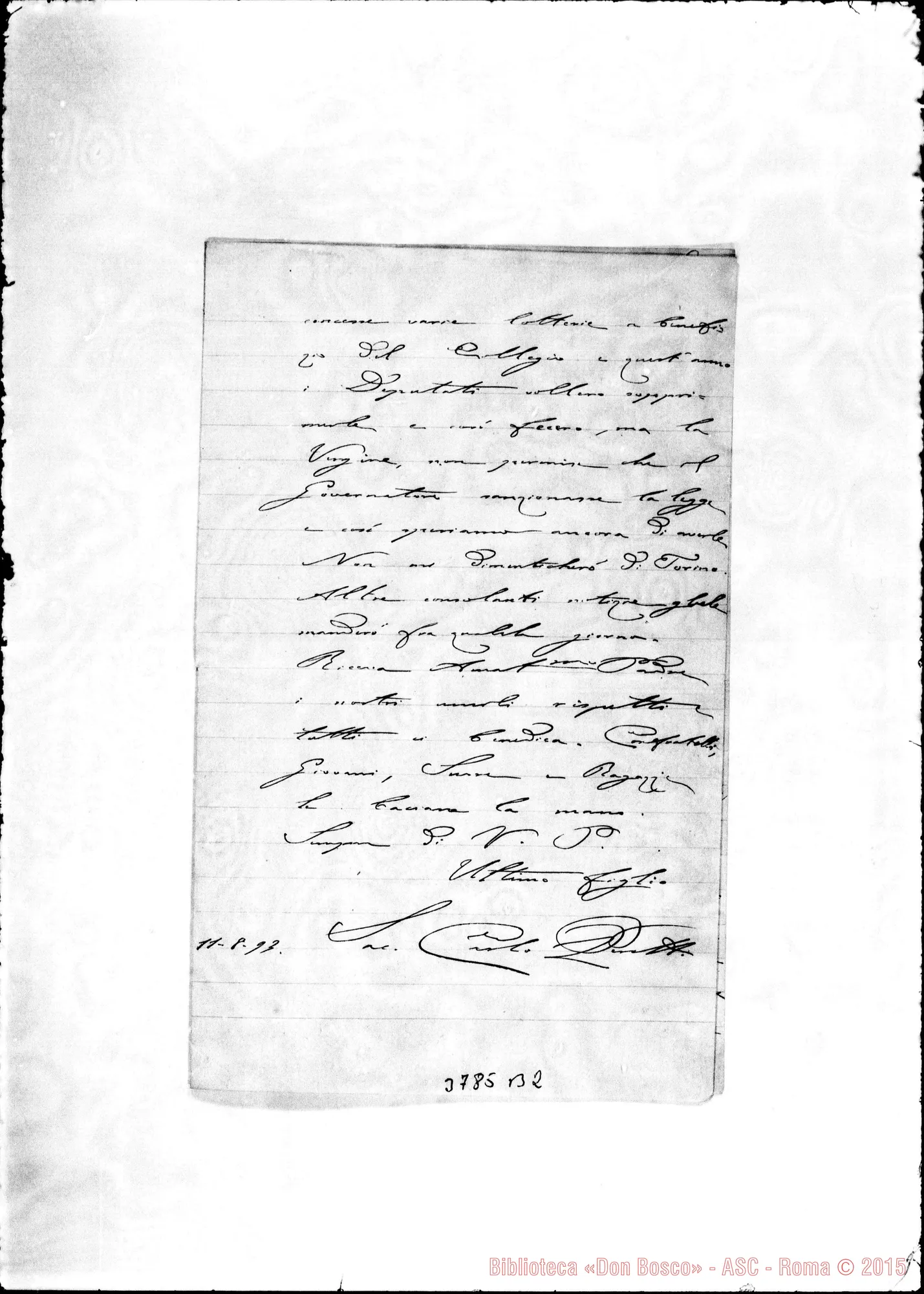 Fotogramma B 2 — « « Lorena, 11-08-1893 Autogr. Rua