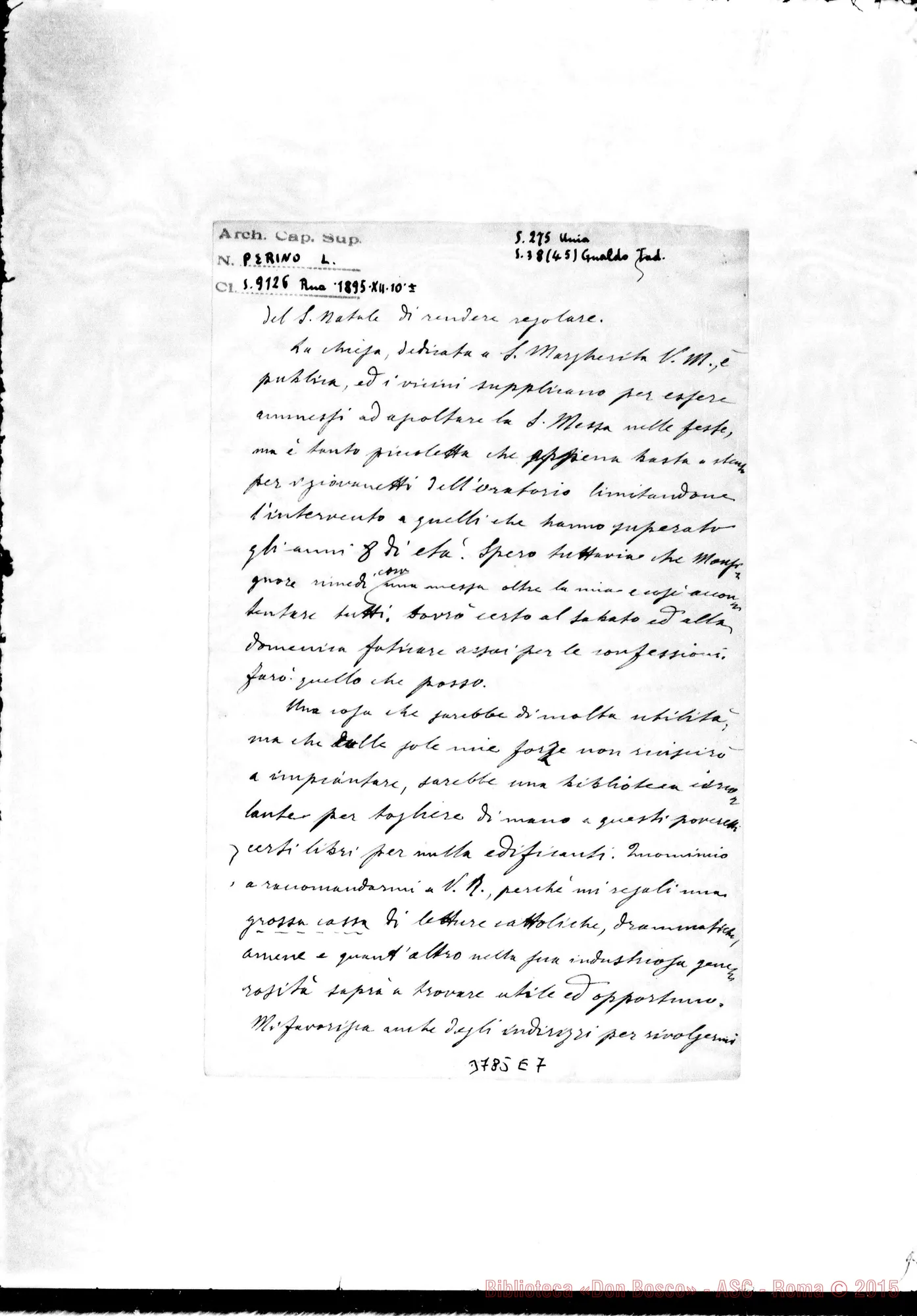 Fotogramma E 7 — Perino Luigi, SDB Gualdo T., 10-12-1895 Autogr. Rua