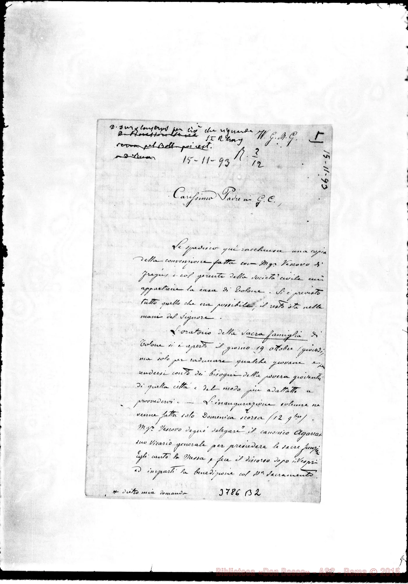 Fotogramma B 2 — « « La Navarra, 15-11-1893 Autogr. Rua