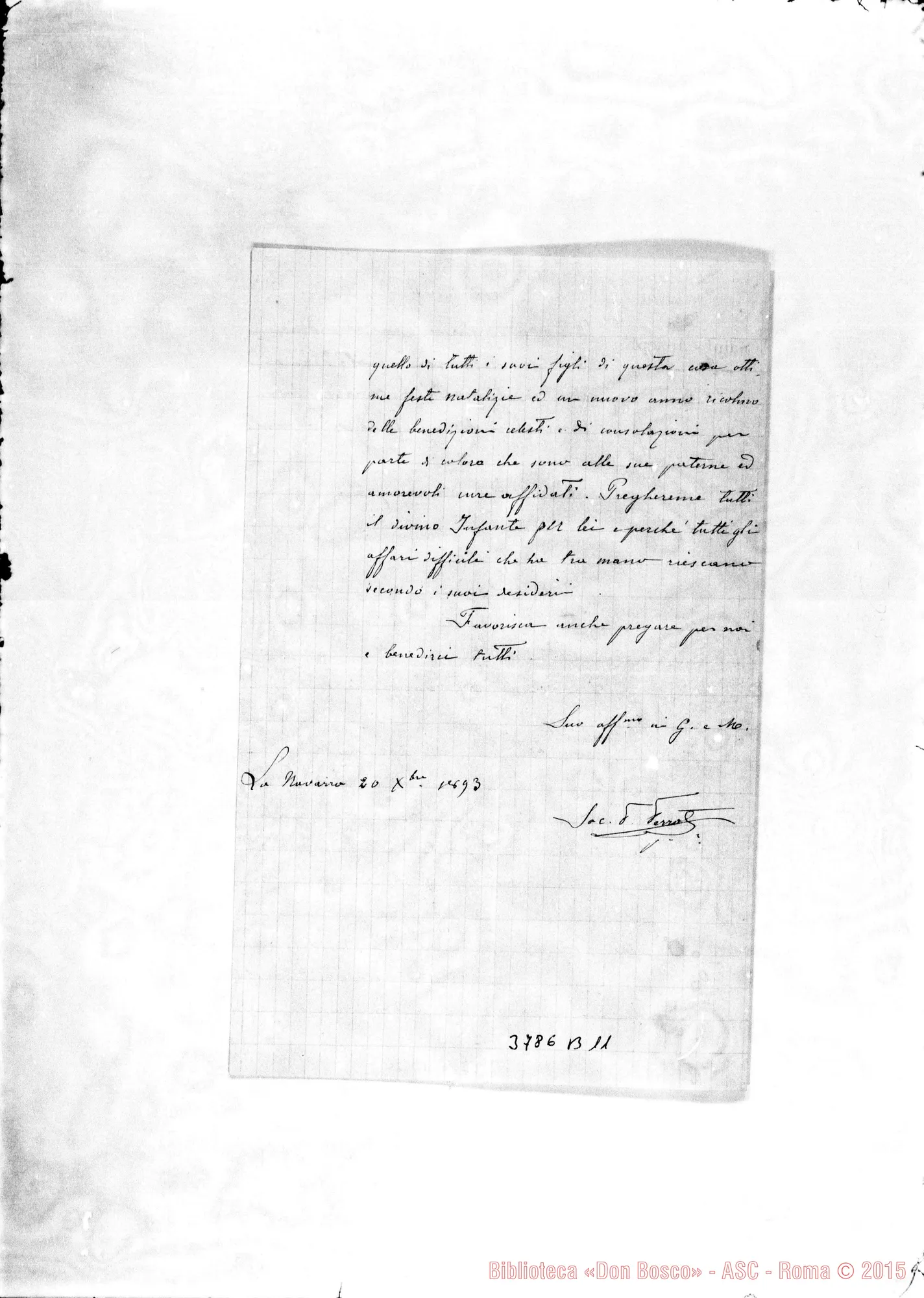 Fotogramma B 11 — « « La Navarra, 20-12-1893 Autogr. Rua