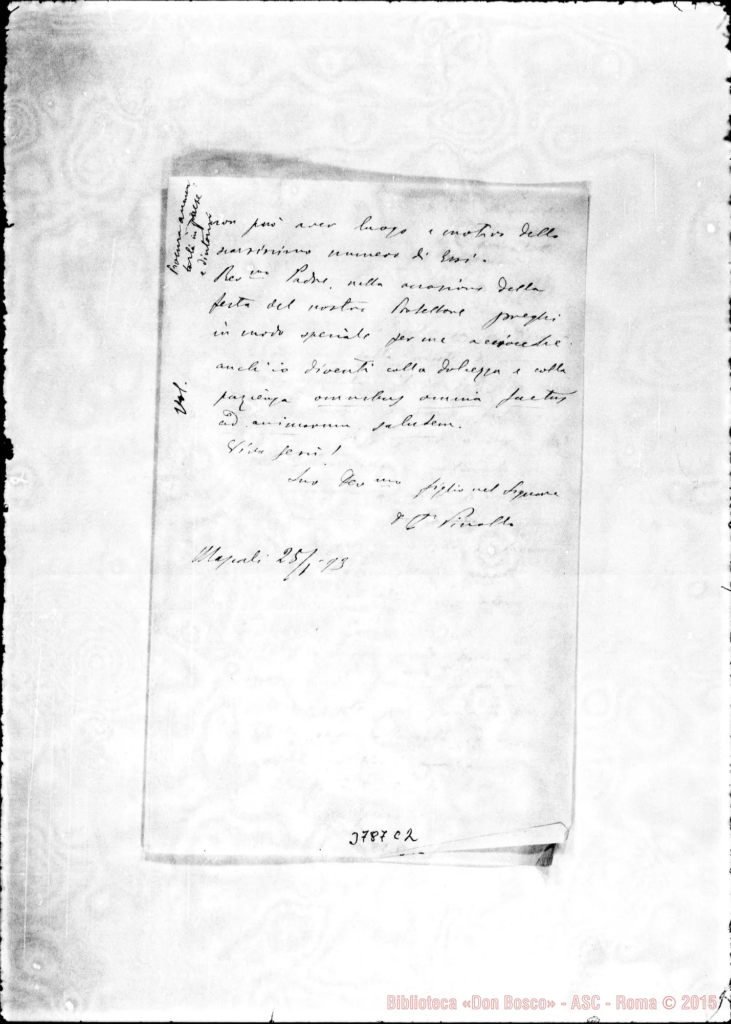 Fotogramma C 2 — « « Mascali, 25-01-1893 Autogr. Rua