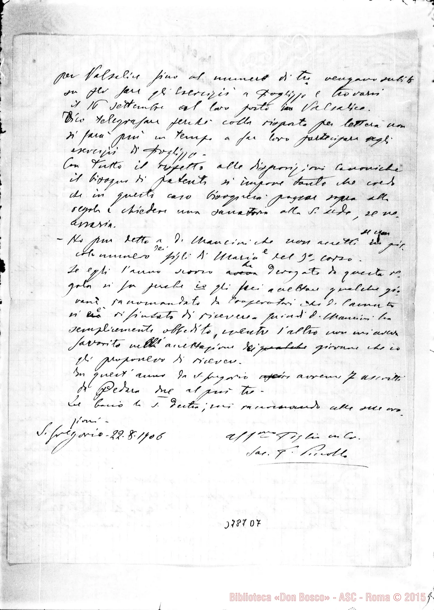 Fotogramma D 7 — « « s Gregorio, 22-08-1906 Autogr. Rua