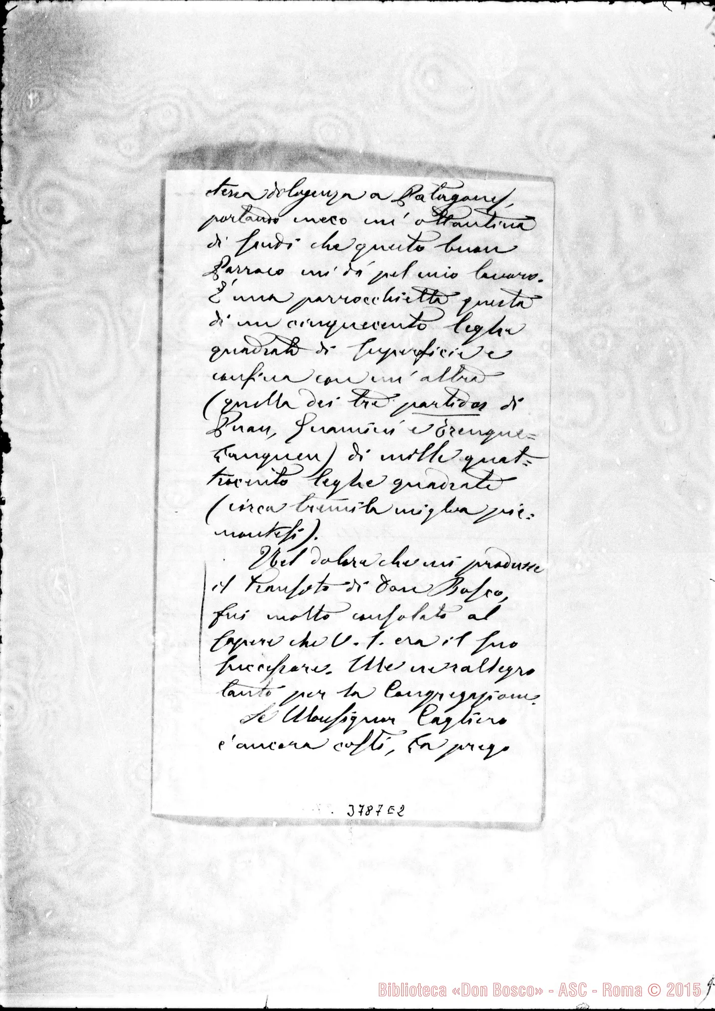 Fotogramma E 2 — « « Bahia Bianca, 2-04-1888 Autogr. Rua