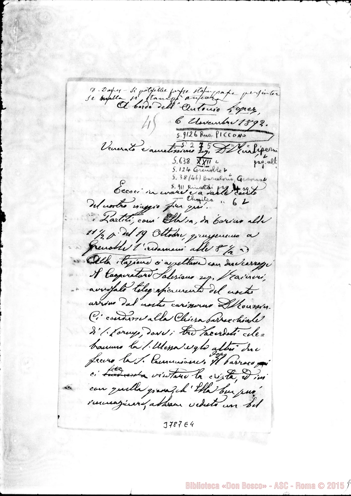 Fotogramma E 4 — « « Dal «López”, 6-11-1892