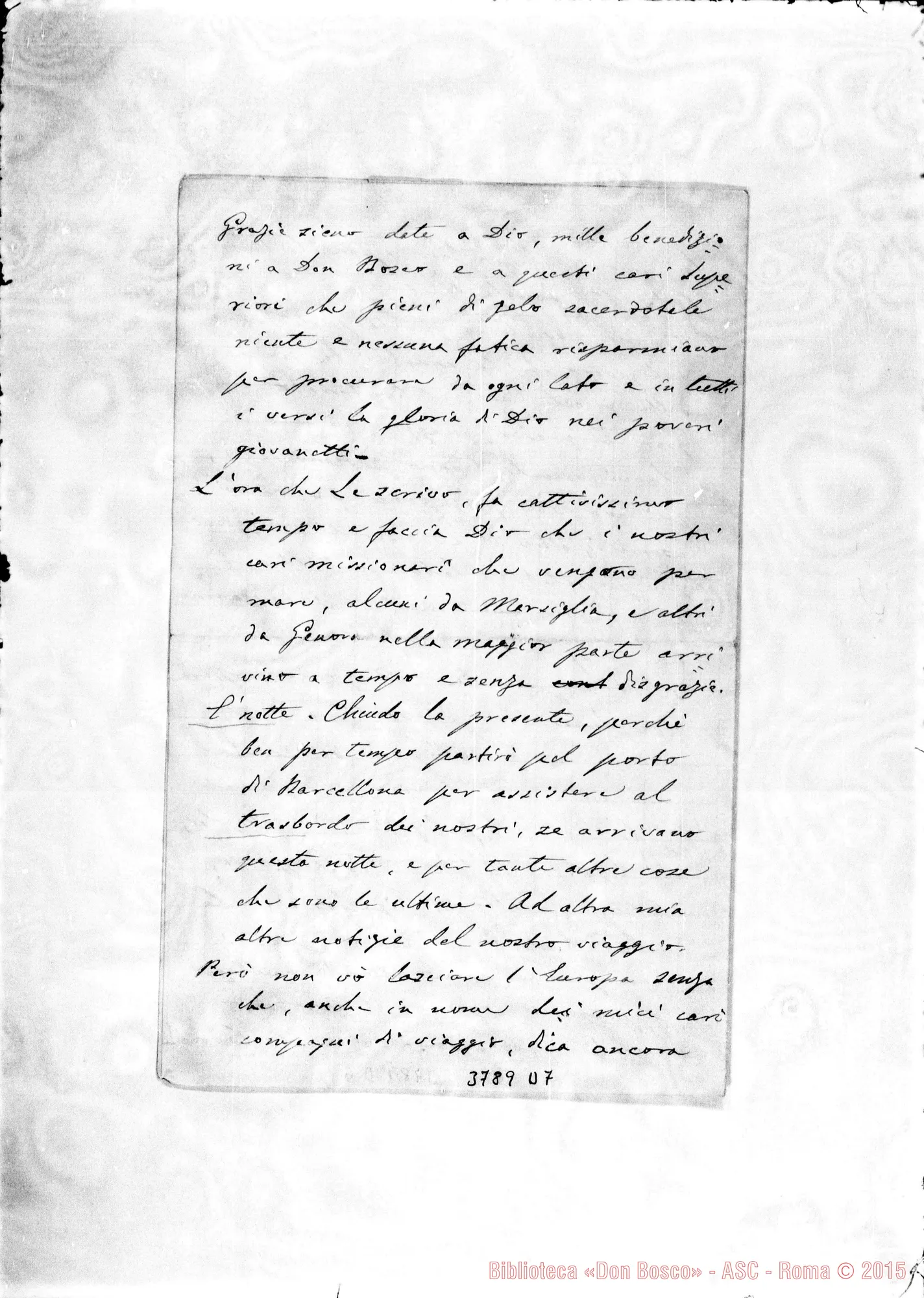 Fotogramma D 7 — « « Sarria-Barc., 3-12-1893 Autogr. Rua
